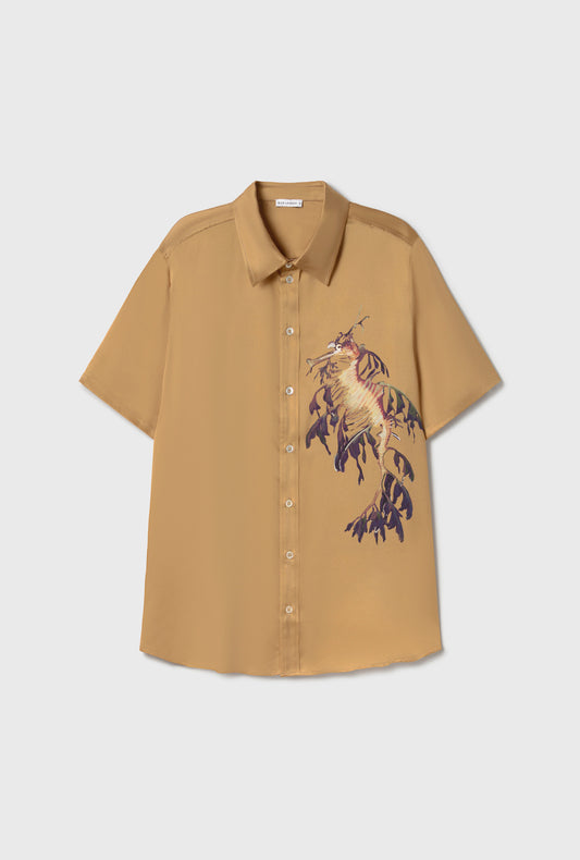 Short Sleeve Boyfriend Shirt Seahorse