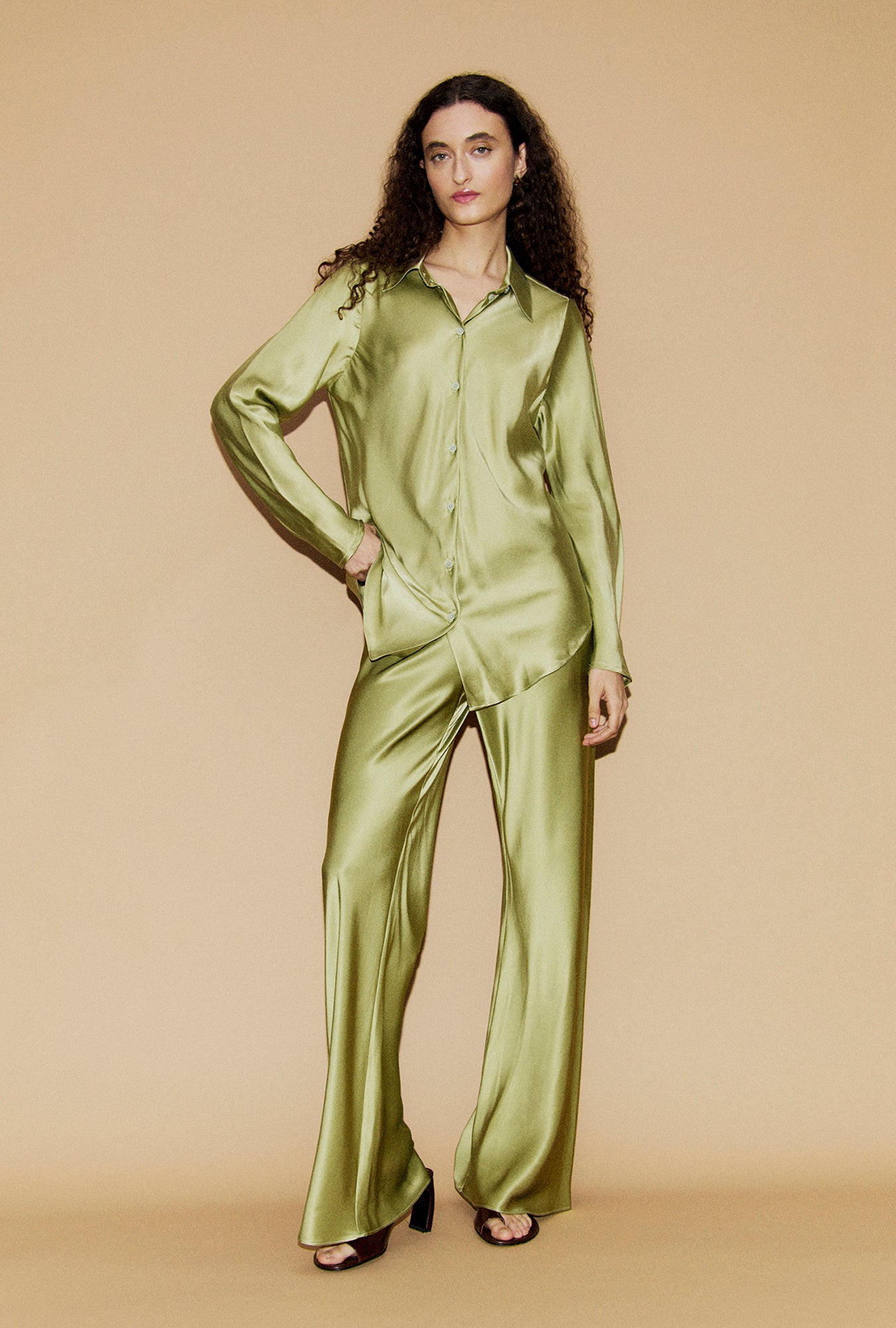 Bias Cut Shirt Sage