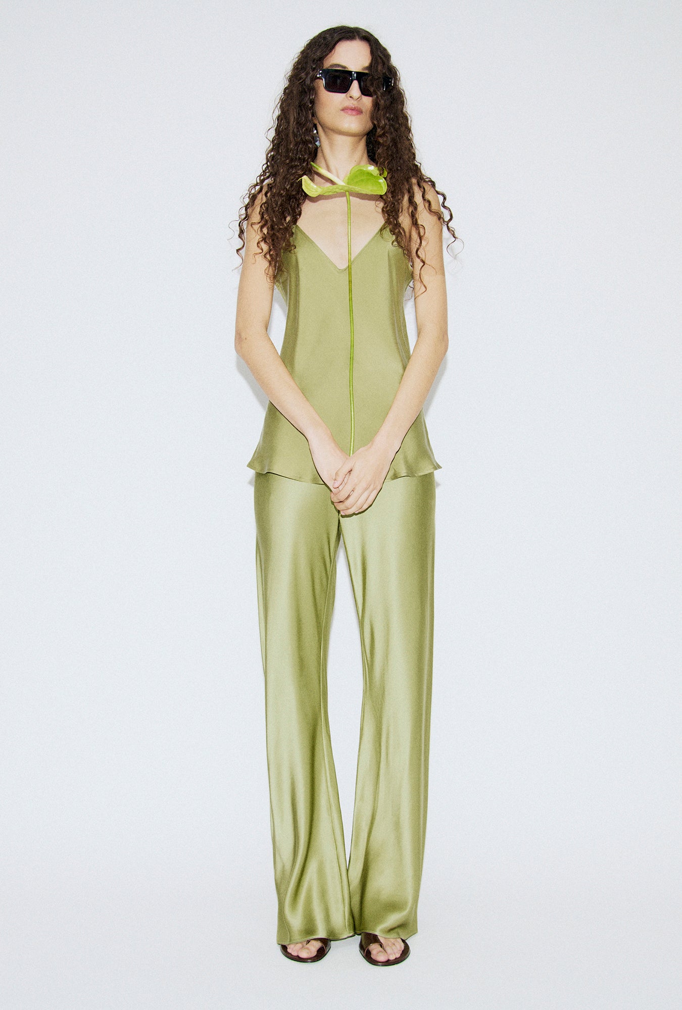 Bias Cut Cami Sage