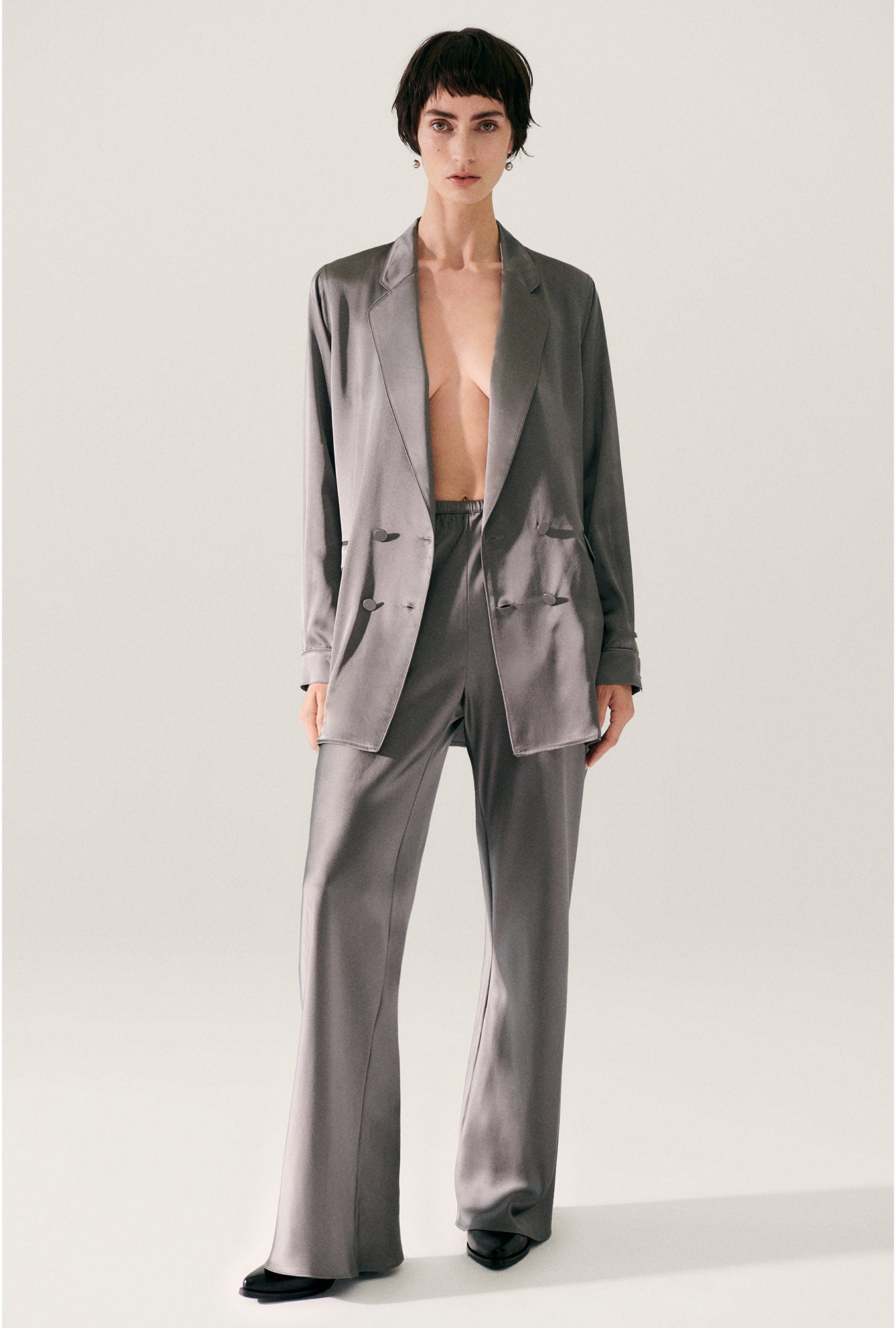 Relaxed Blazer Grey Pearl