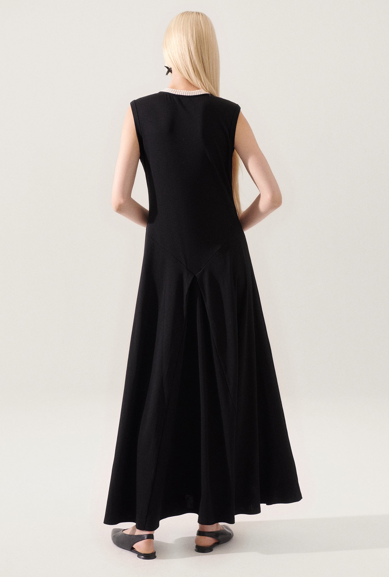 Crochet Trim Dress Black