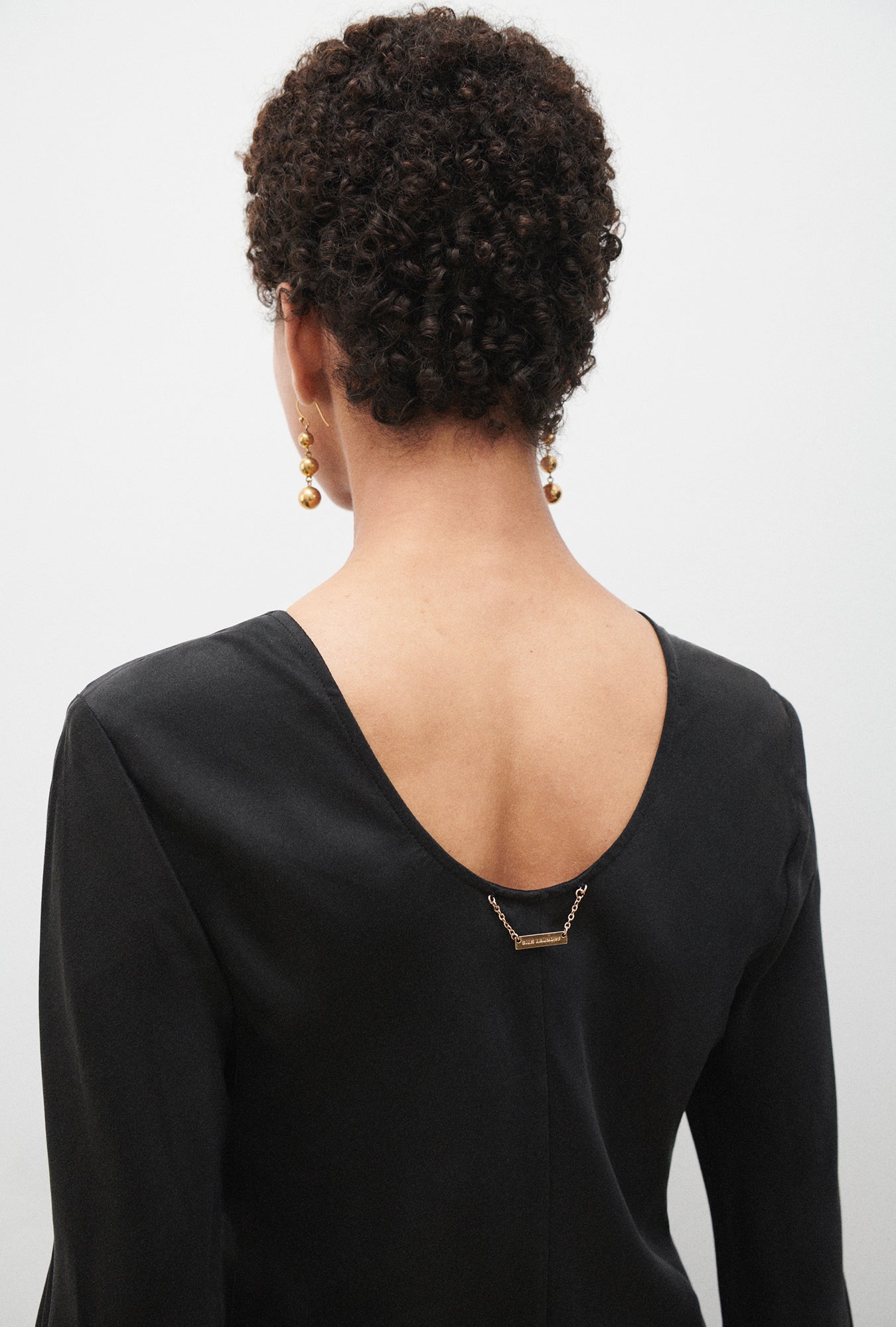 Full Sleeve Bias Dress Black