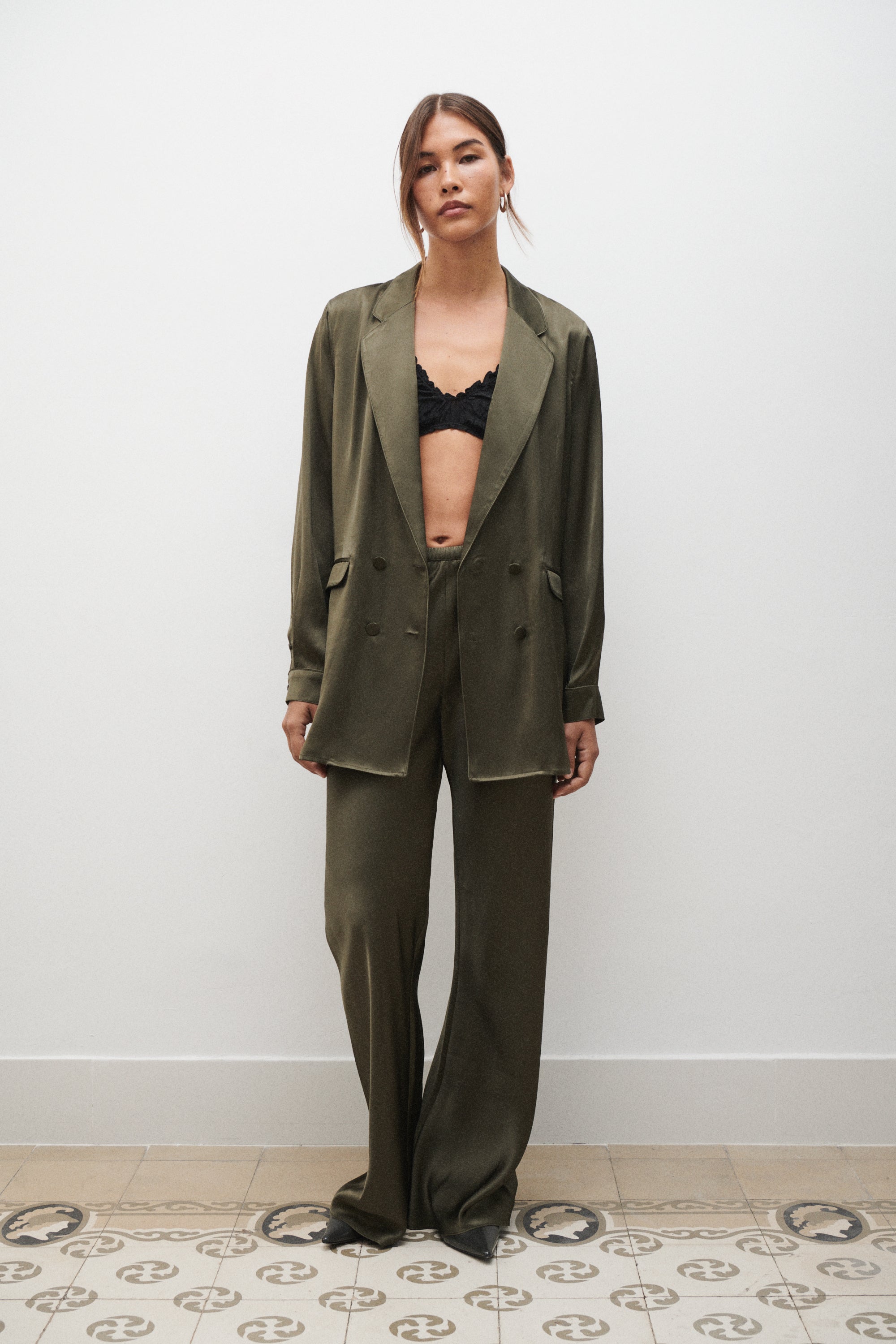 Bias Cut Pants Pine