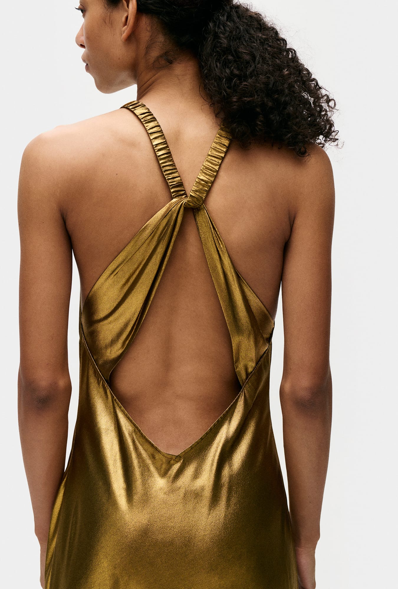 High Low Dress Gold