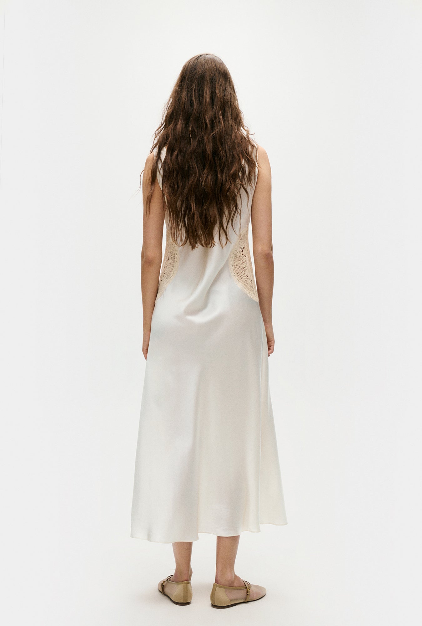 Doilies Scoop Neck Dress Off-White