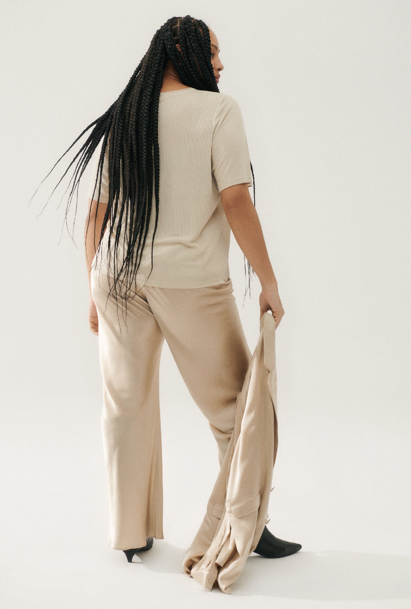 RIBBED T-SHIRT HAZELNUT