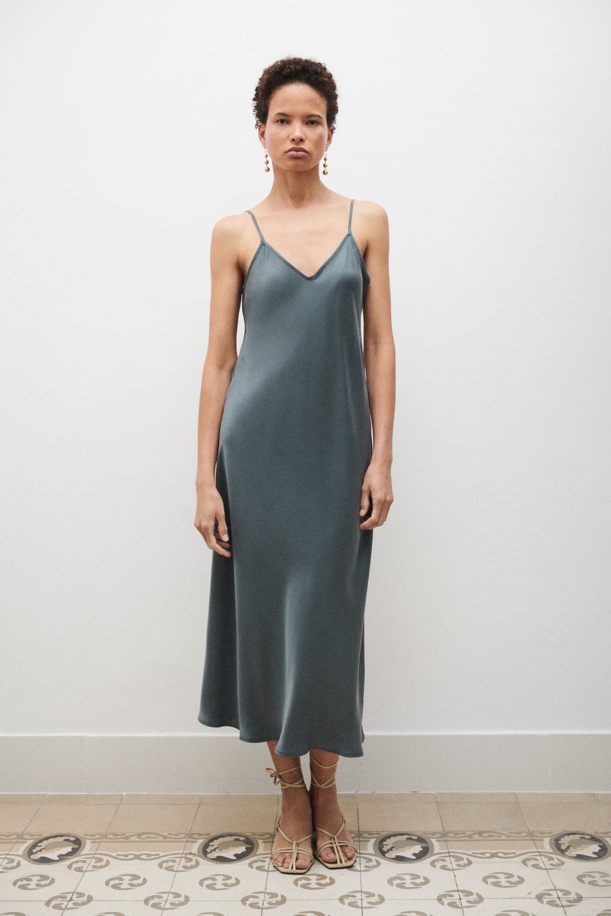 90s Slip Dress Slate