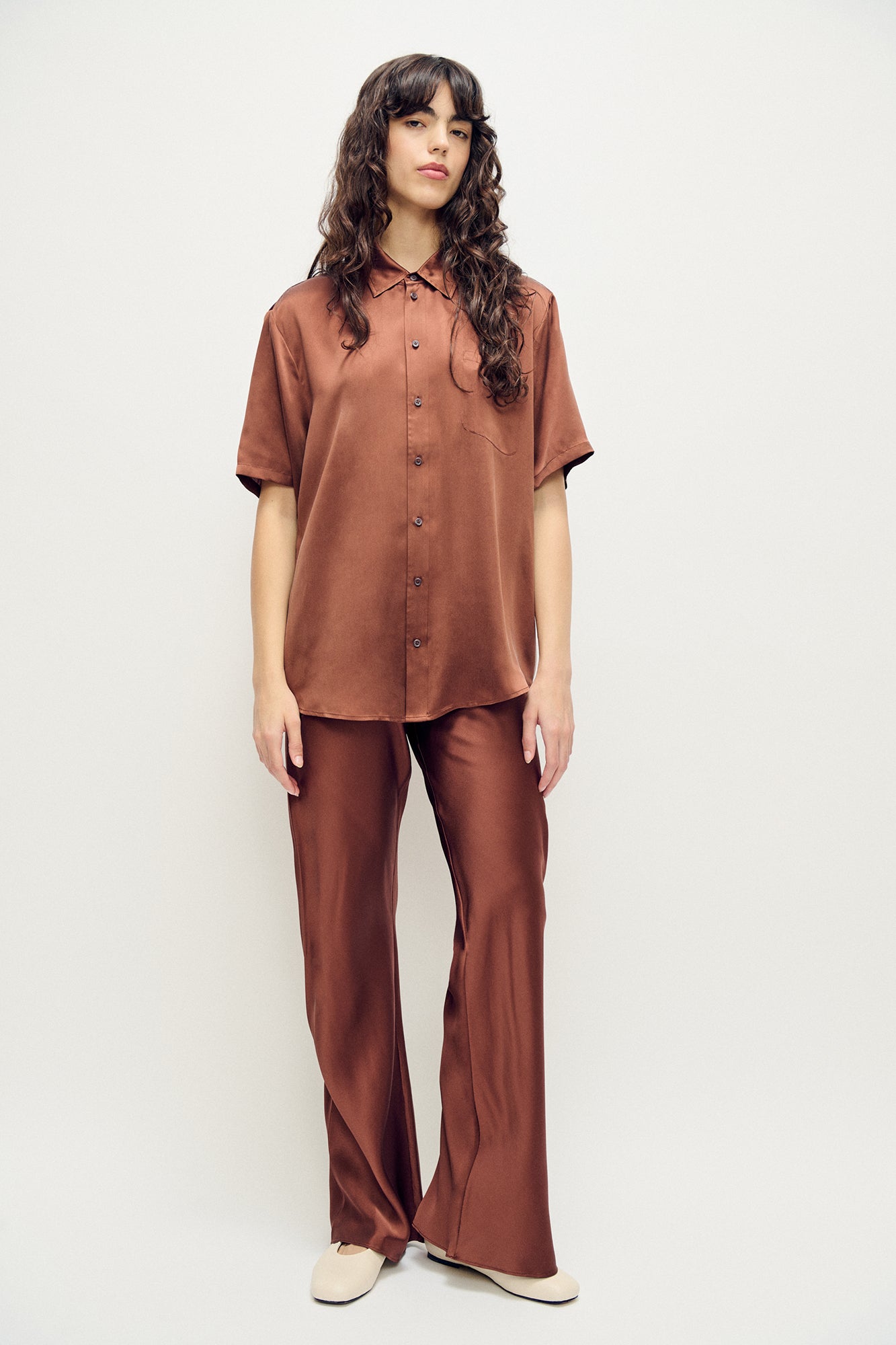 Short Sleeve Boyfriend Shirt Root