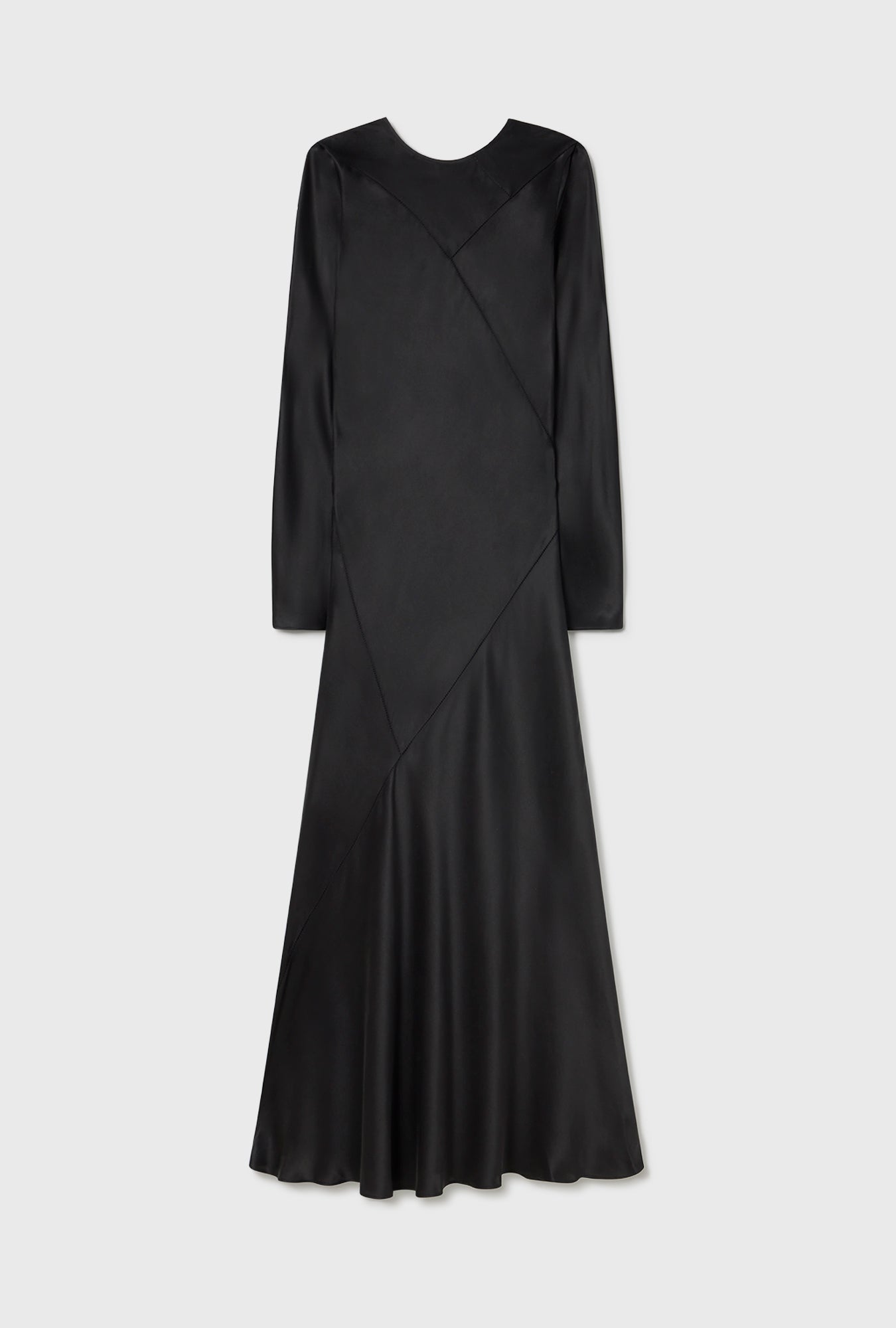 Splice Full Sleeve Bias Dress Black