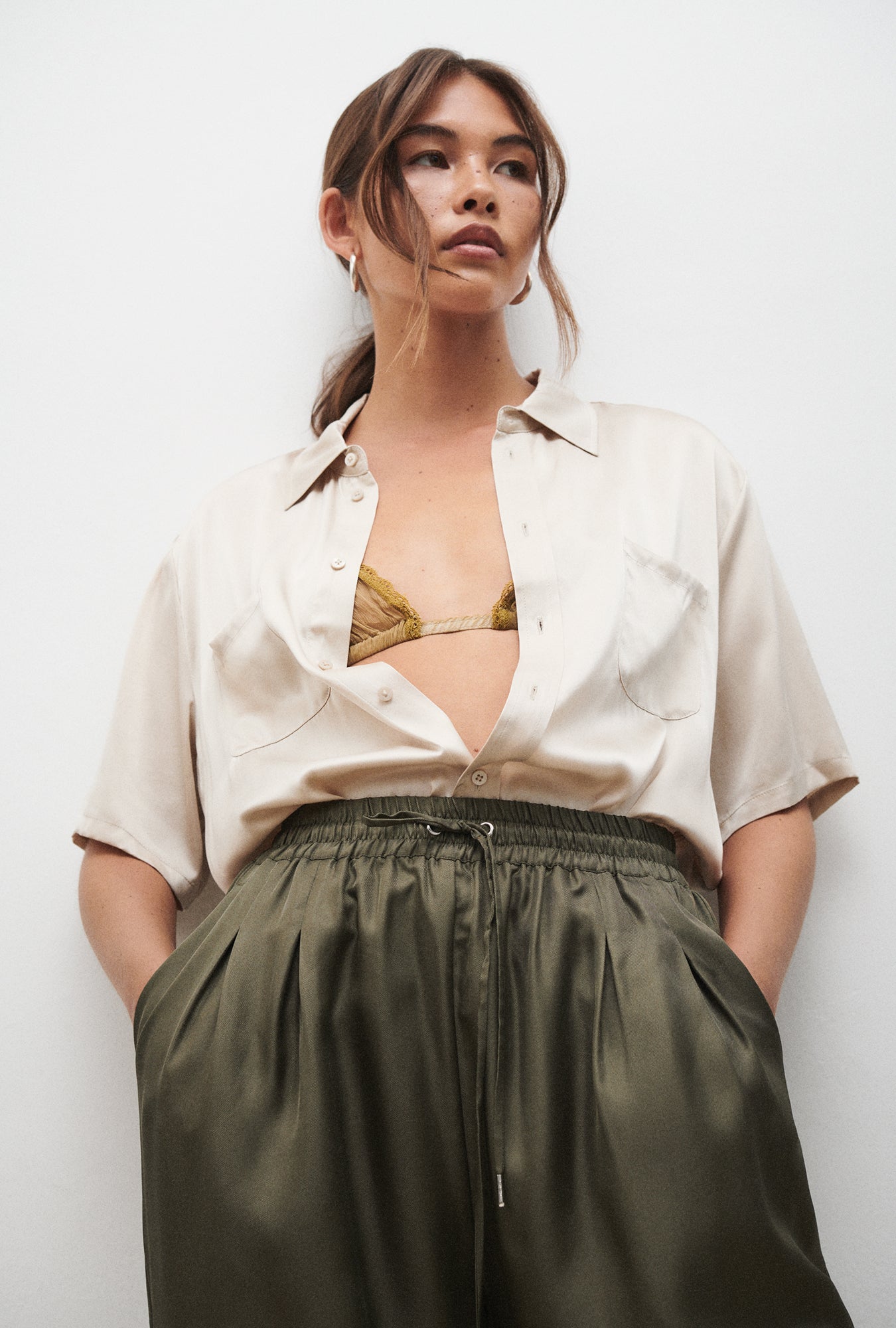 Twill Slouch Pants Pine