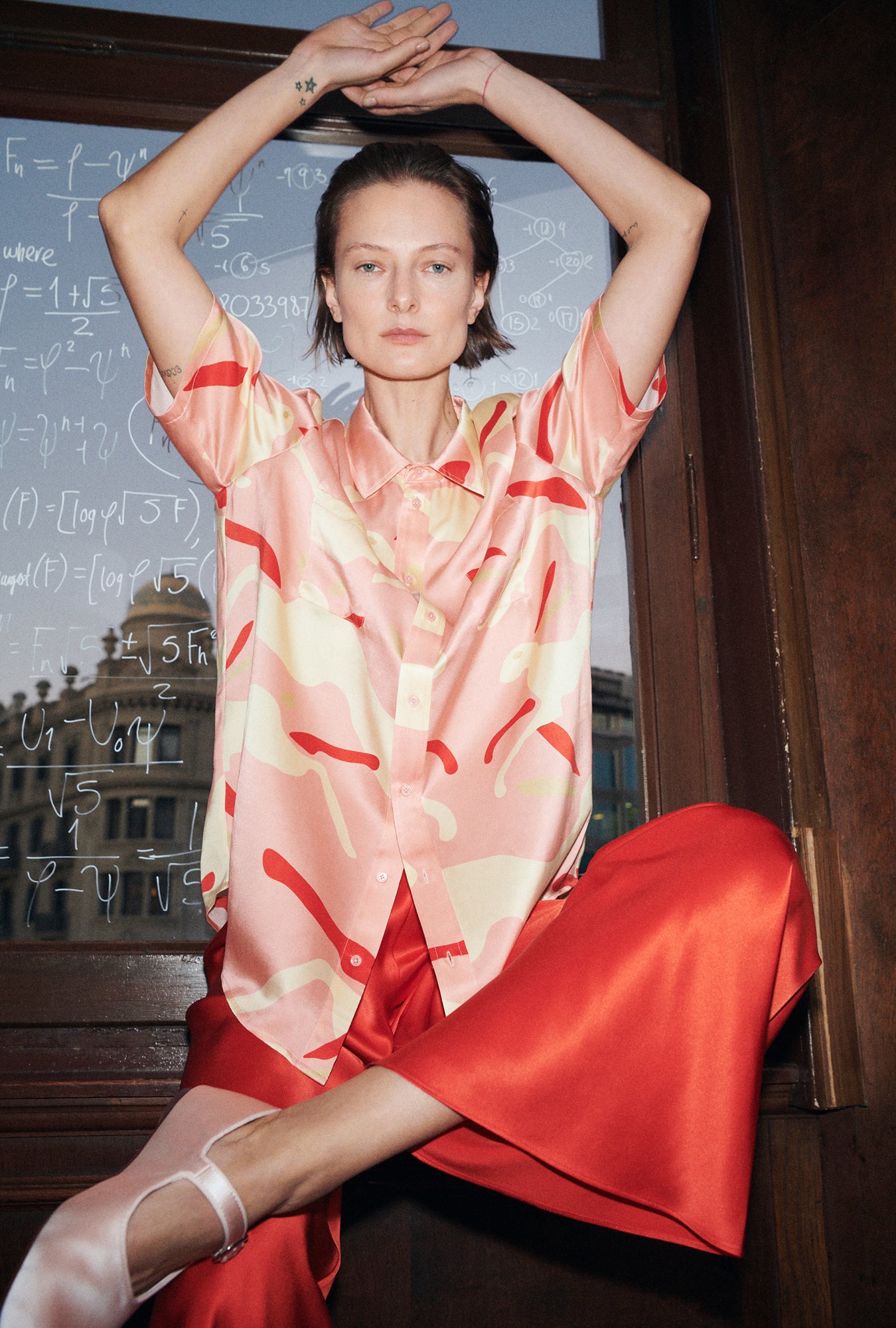 Bias Cut Pants Geranium