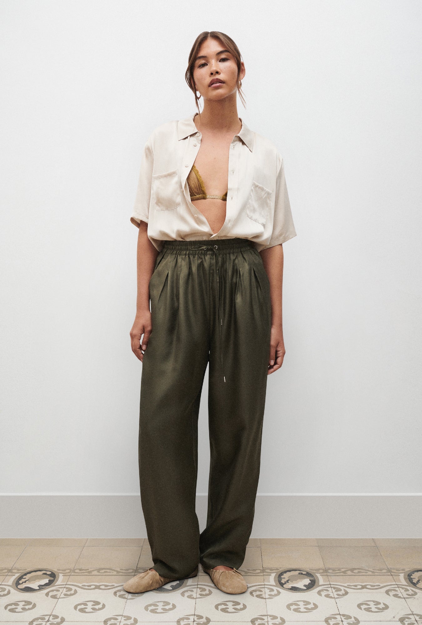 Twill Slouch Pants Pine