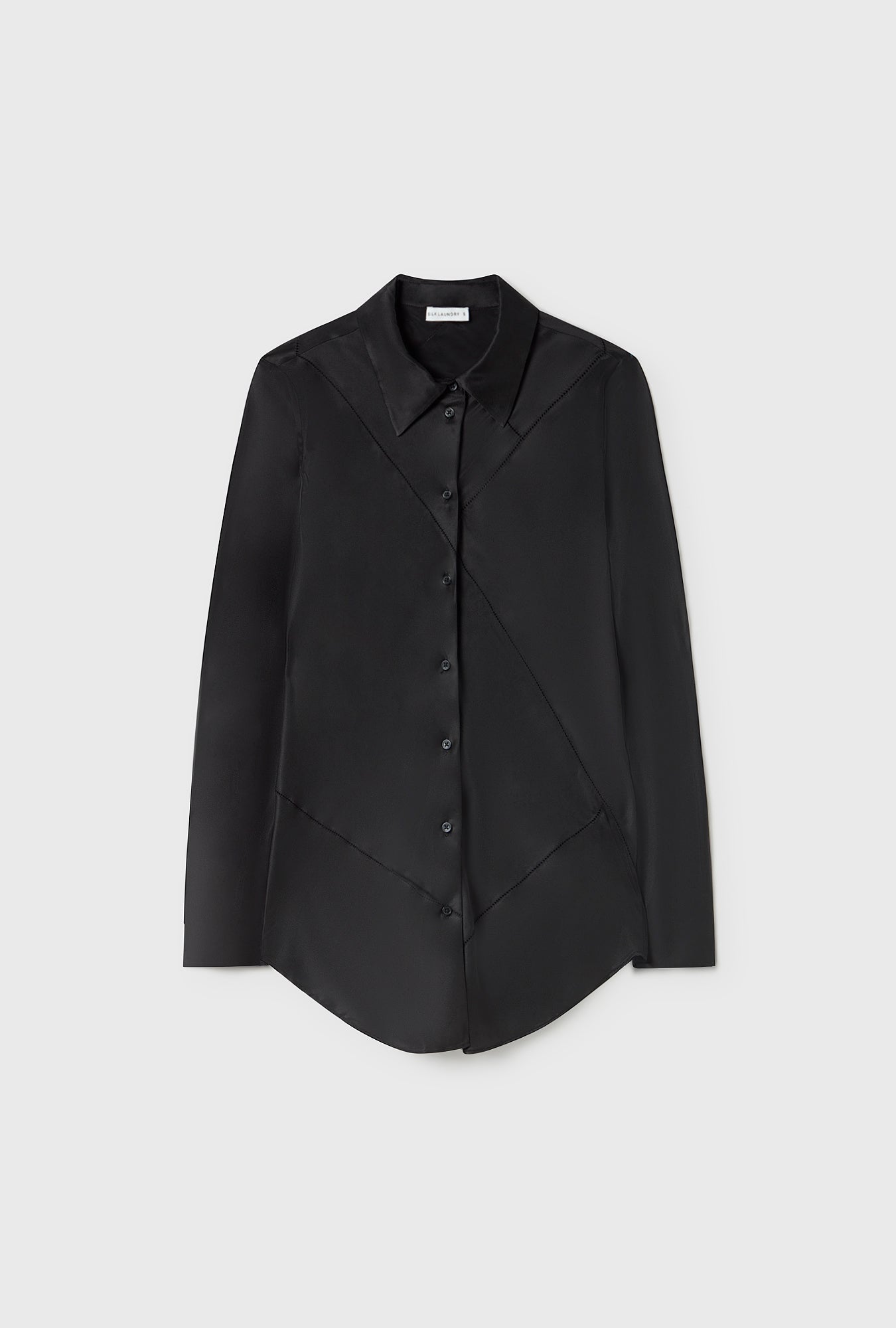 Splice Bias Cut Shirt Black