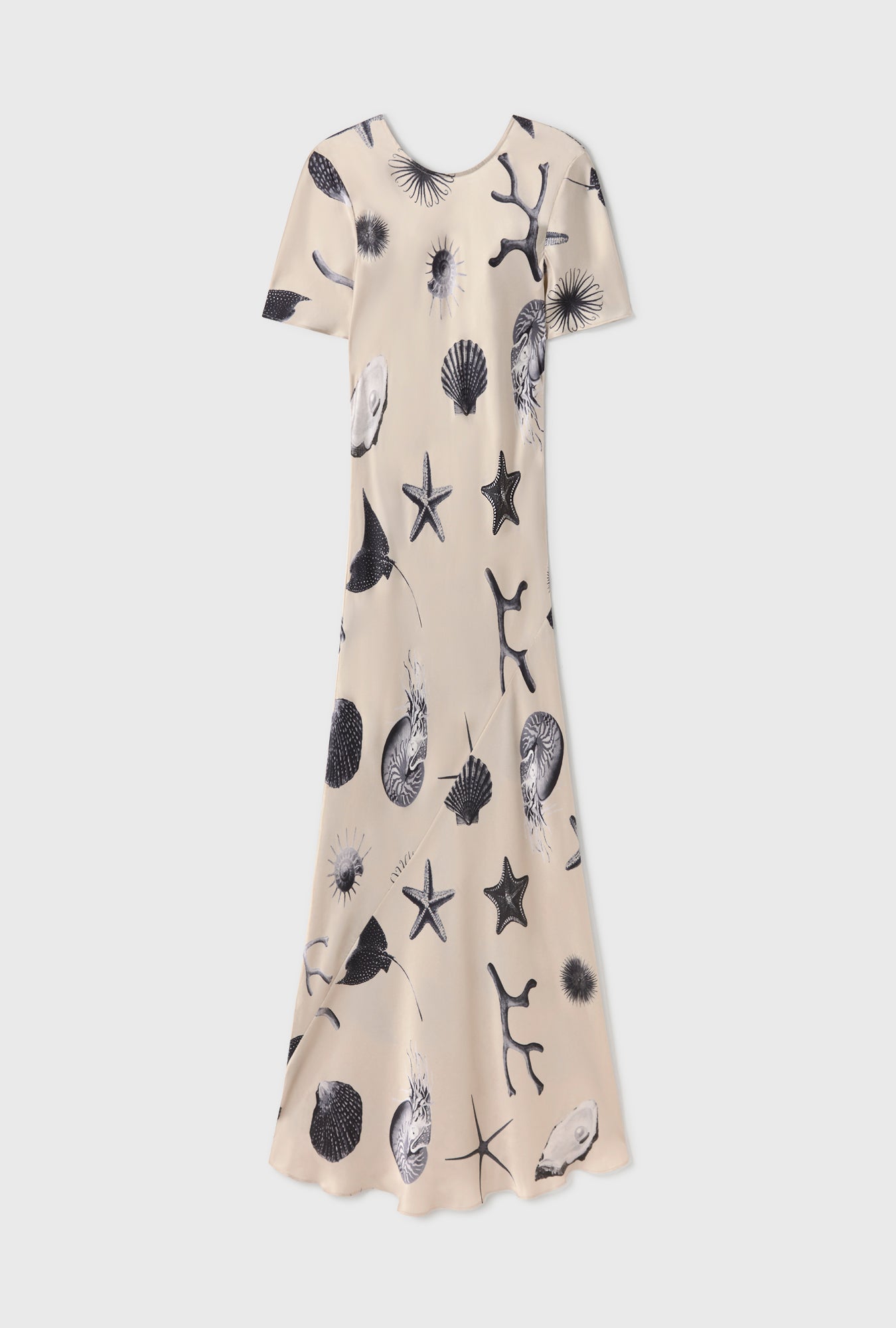 SHORT SLEEVE BIAS DRESS SEASHELLS