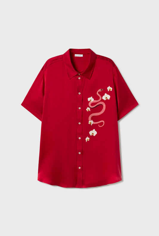 Short Sleeve Boyfriend Shirt Year of The Snake