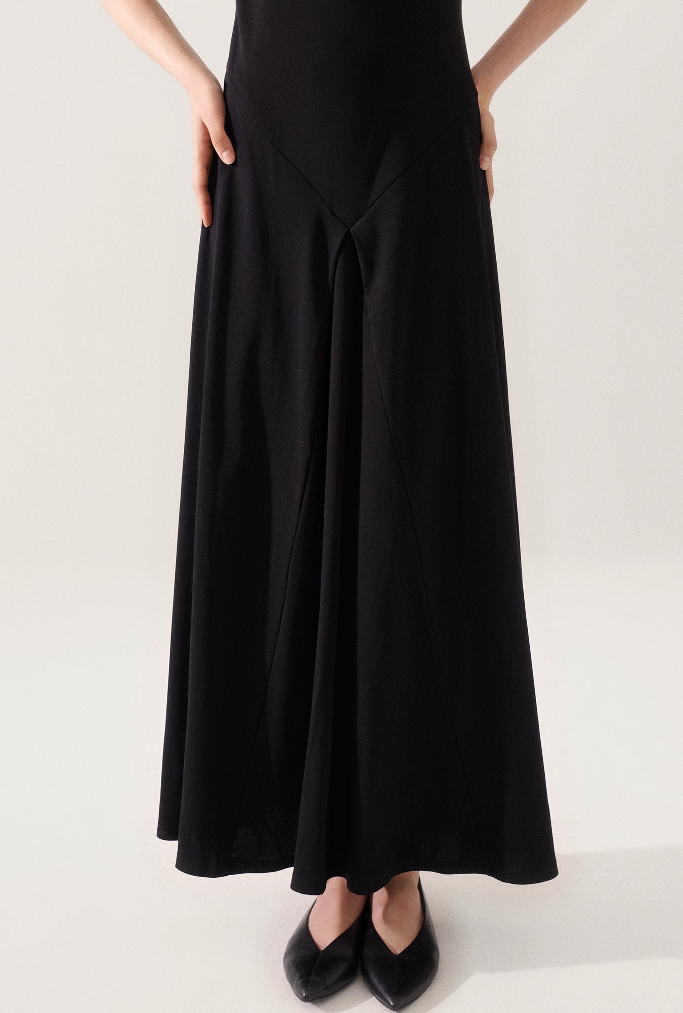 Crochet Trim Dress Black