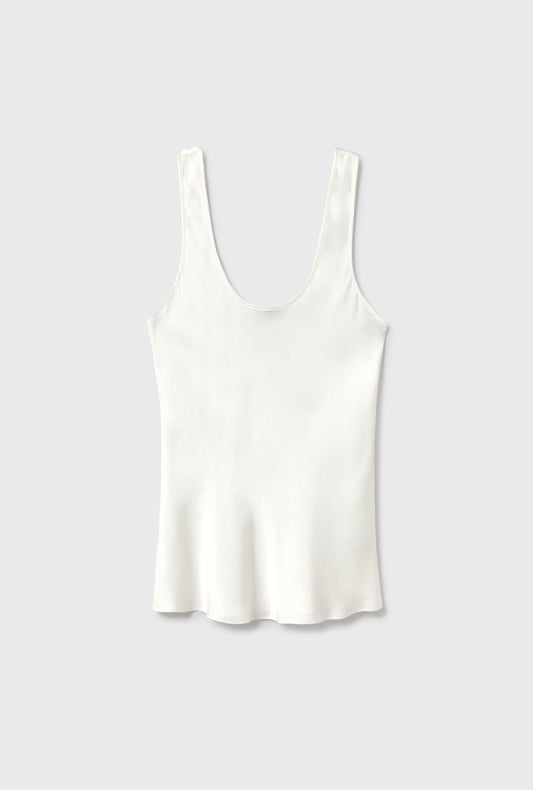 Scoop Neck Tank White
