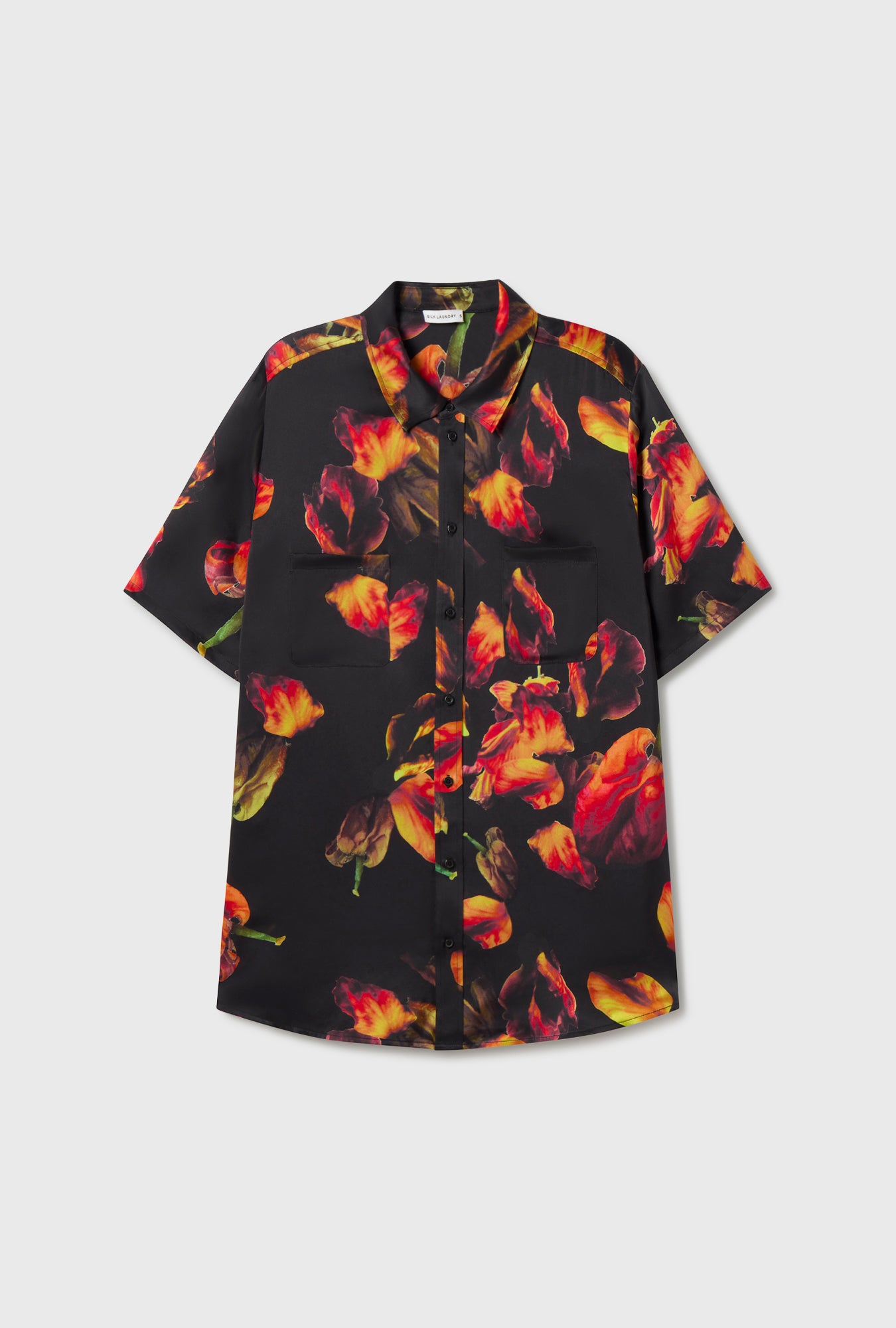 Short Sleeve Boyfriend Shirt Tulipa Black