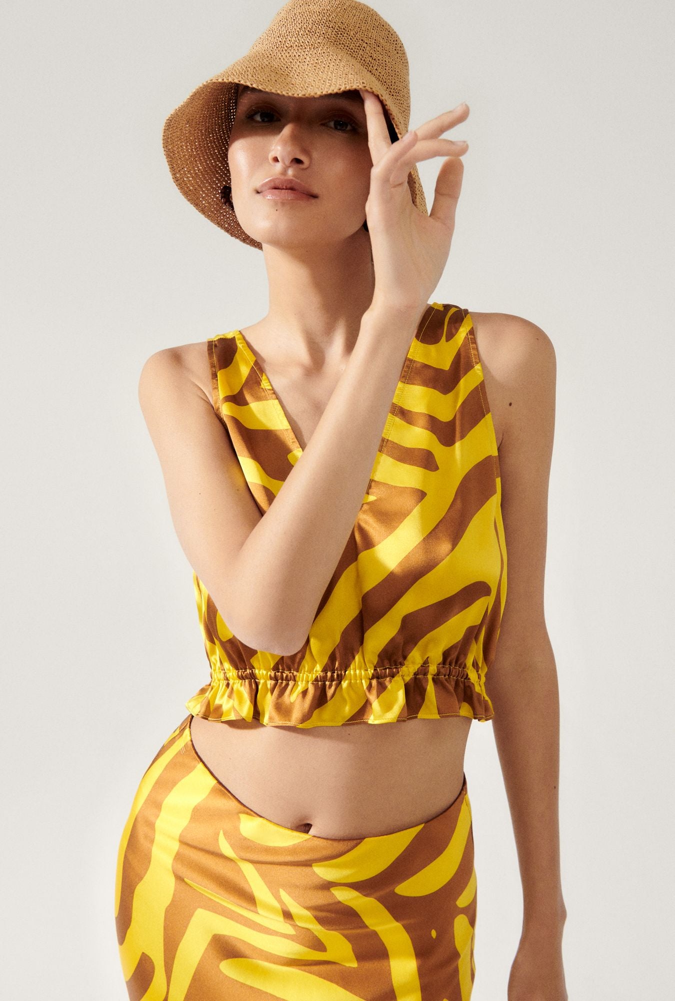 V-Neck Crop Top Tiger Matisse