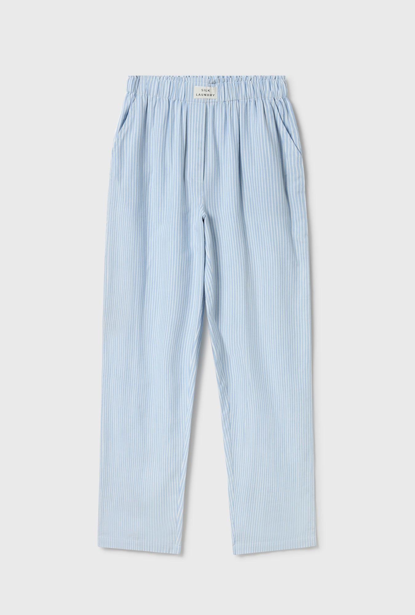 Cotton Paper Bag Pants Storm Stripe