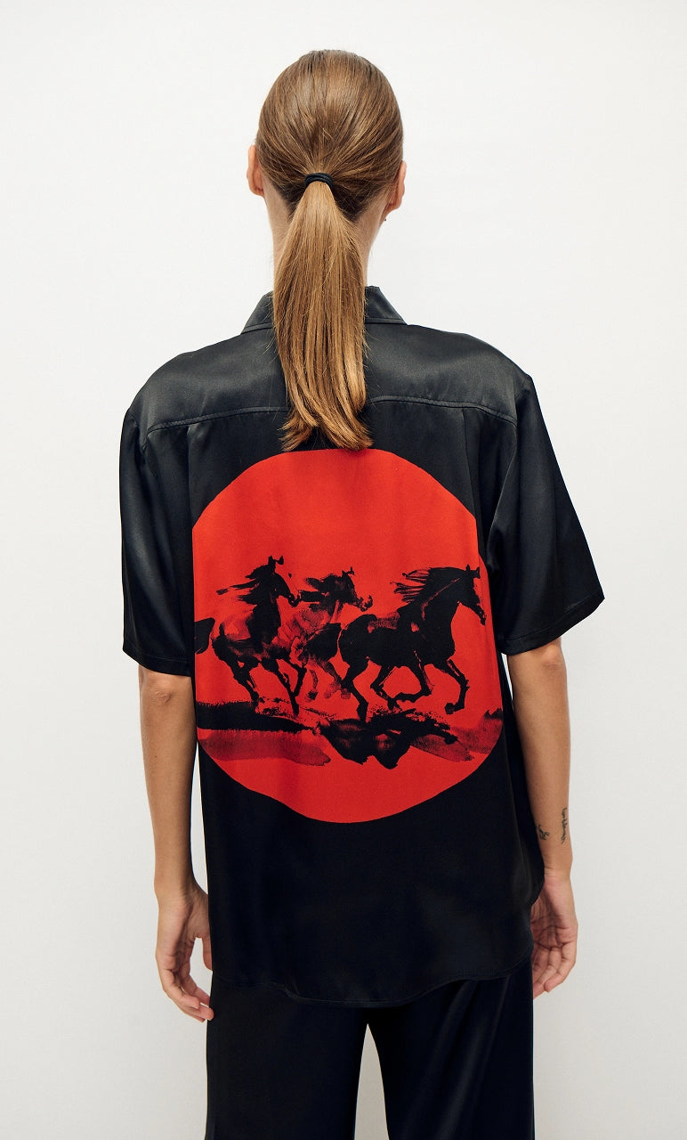 Short Sleeve Boyfriend Shirt Year of The Horse