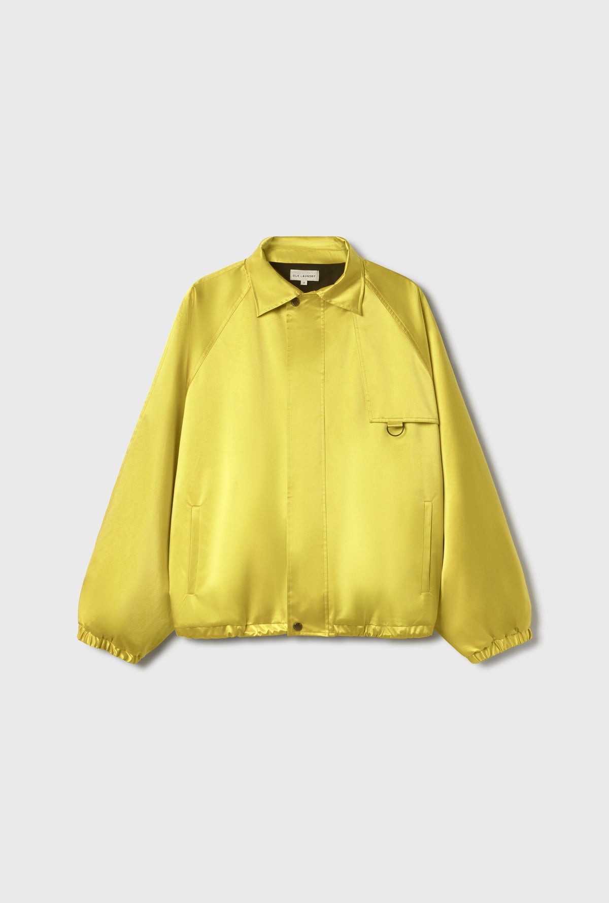 Coated Silk Bomber Jacket Wood Poppy Yellow