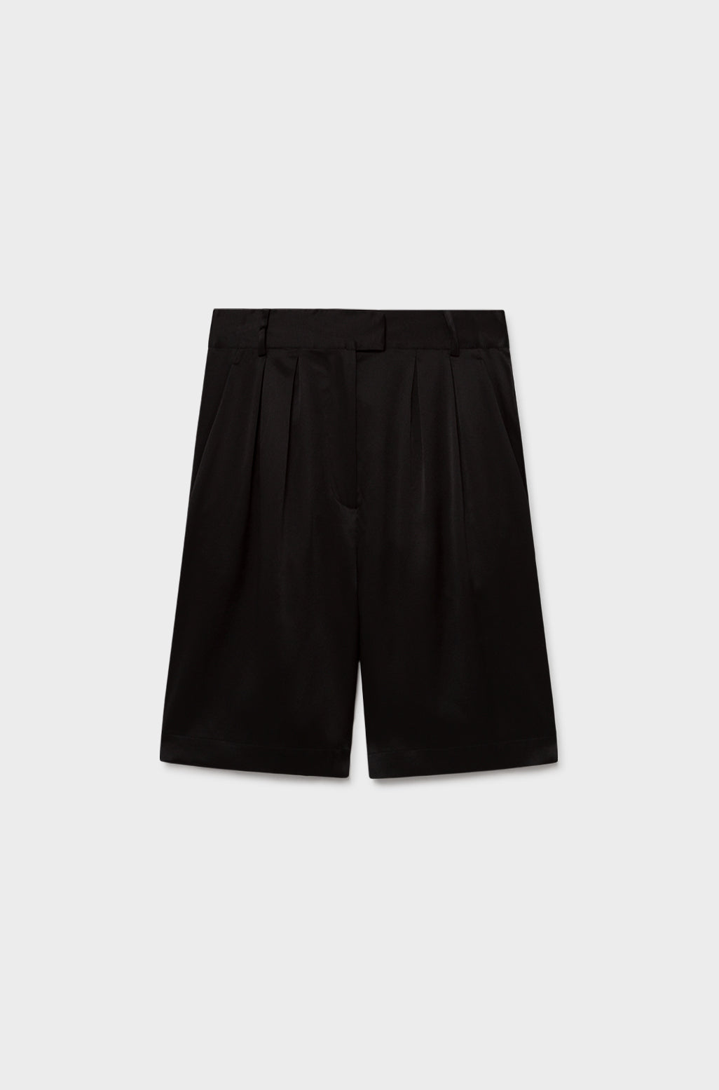 Double Pleated Shorts Black
