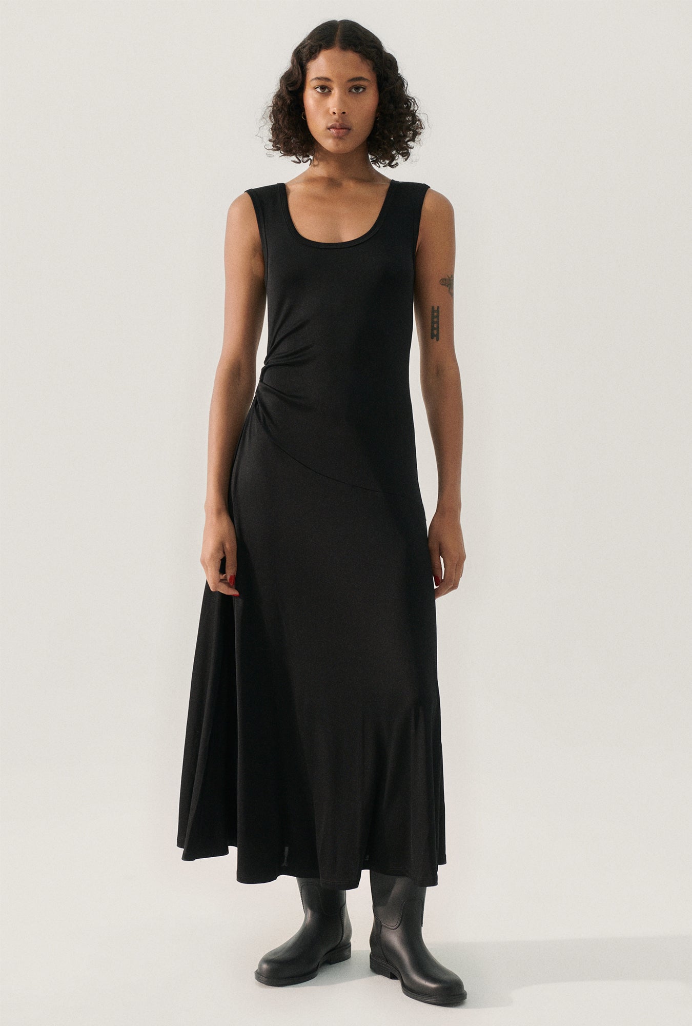Jersey Sleeveless Dress Black