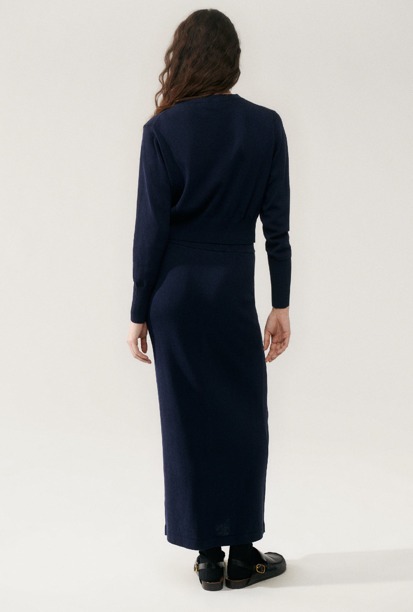 Knit Straight Skirt Midnight