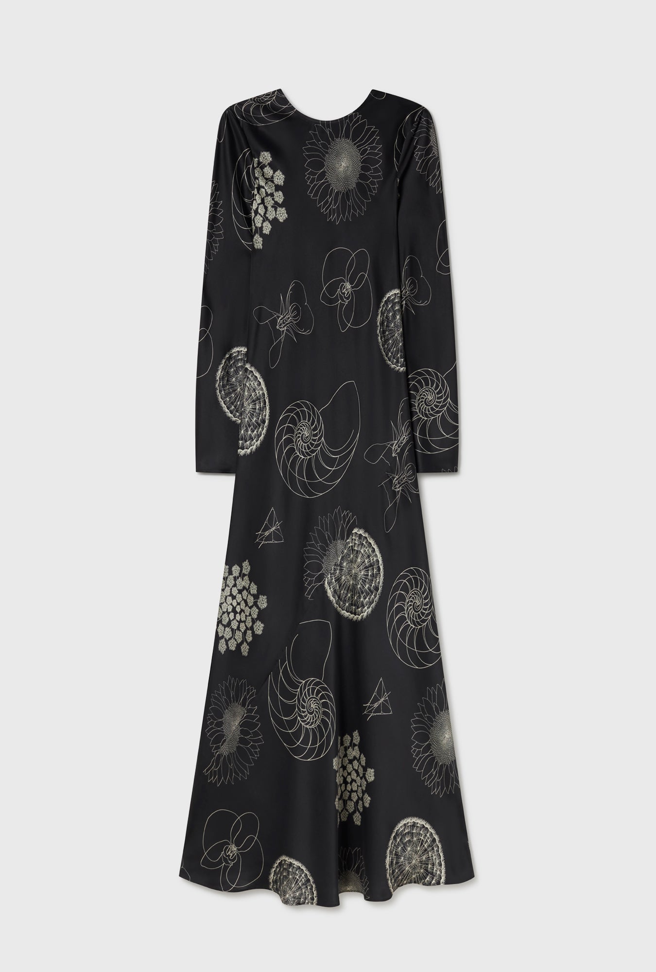 Full Sleeve Bias Dress Fibonacci Black