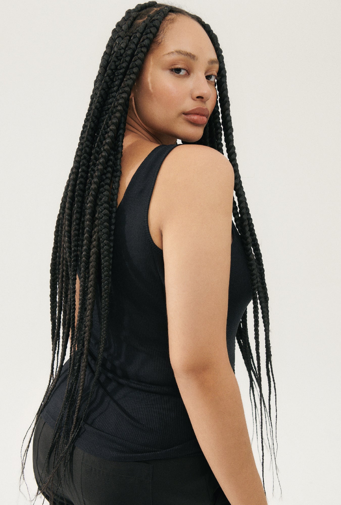 Ribbed Tank Black