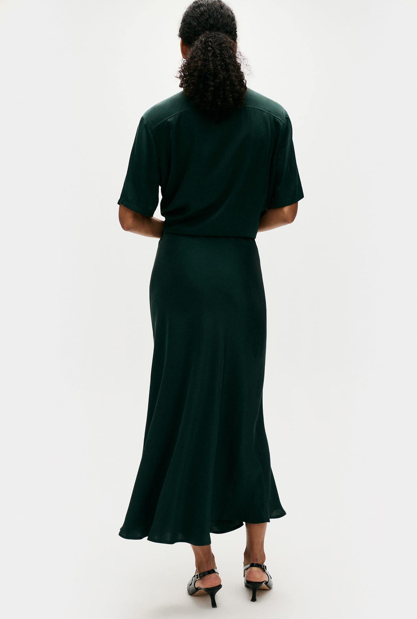 Long Bias Cut Skirt Scarab