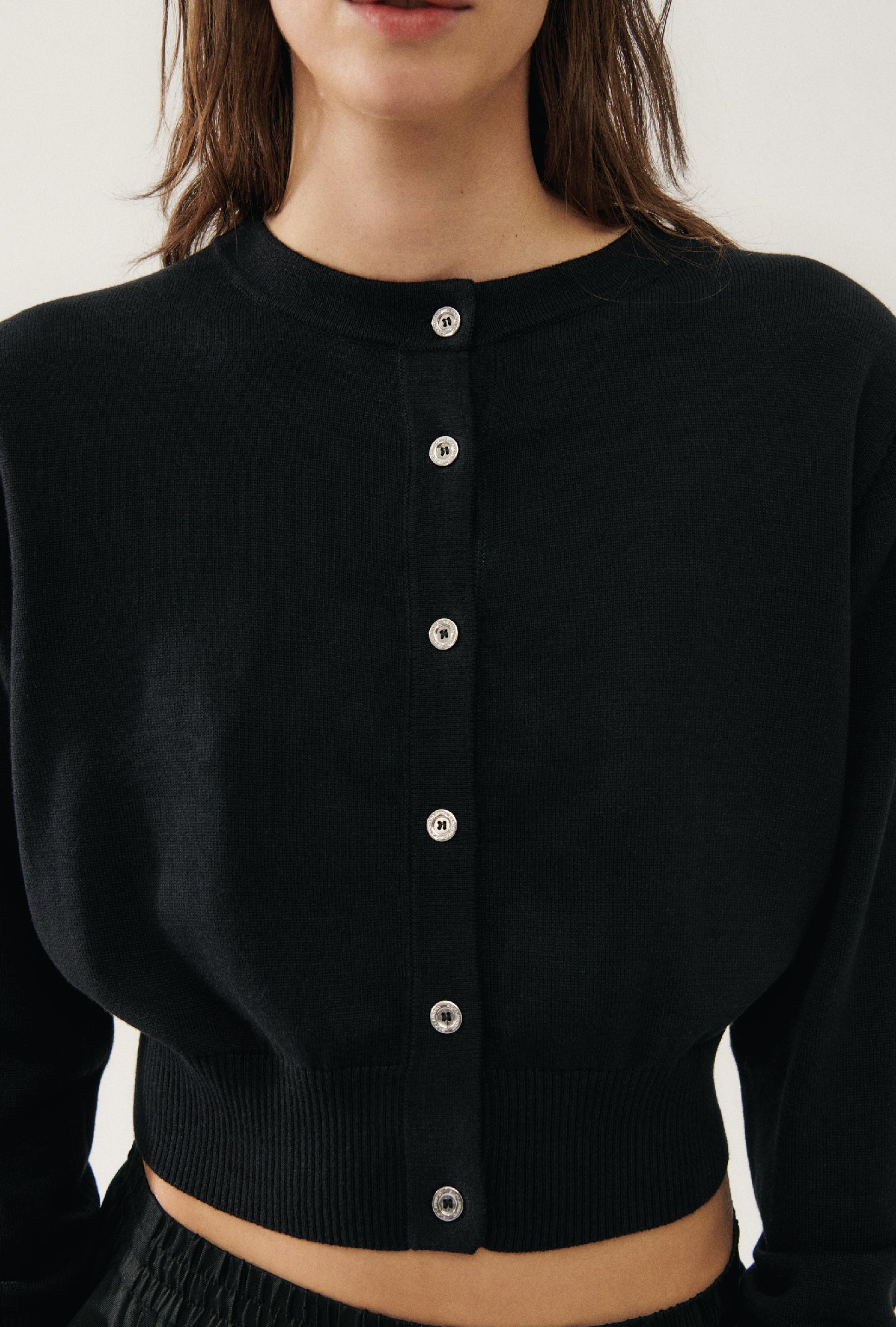 Cropped Cardigan Black