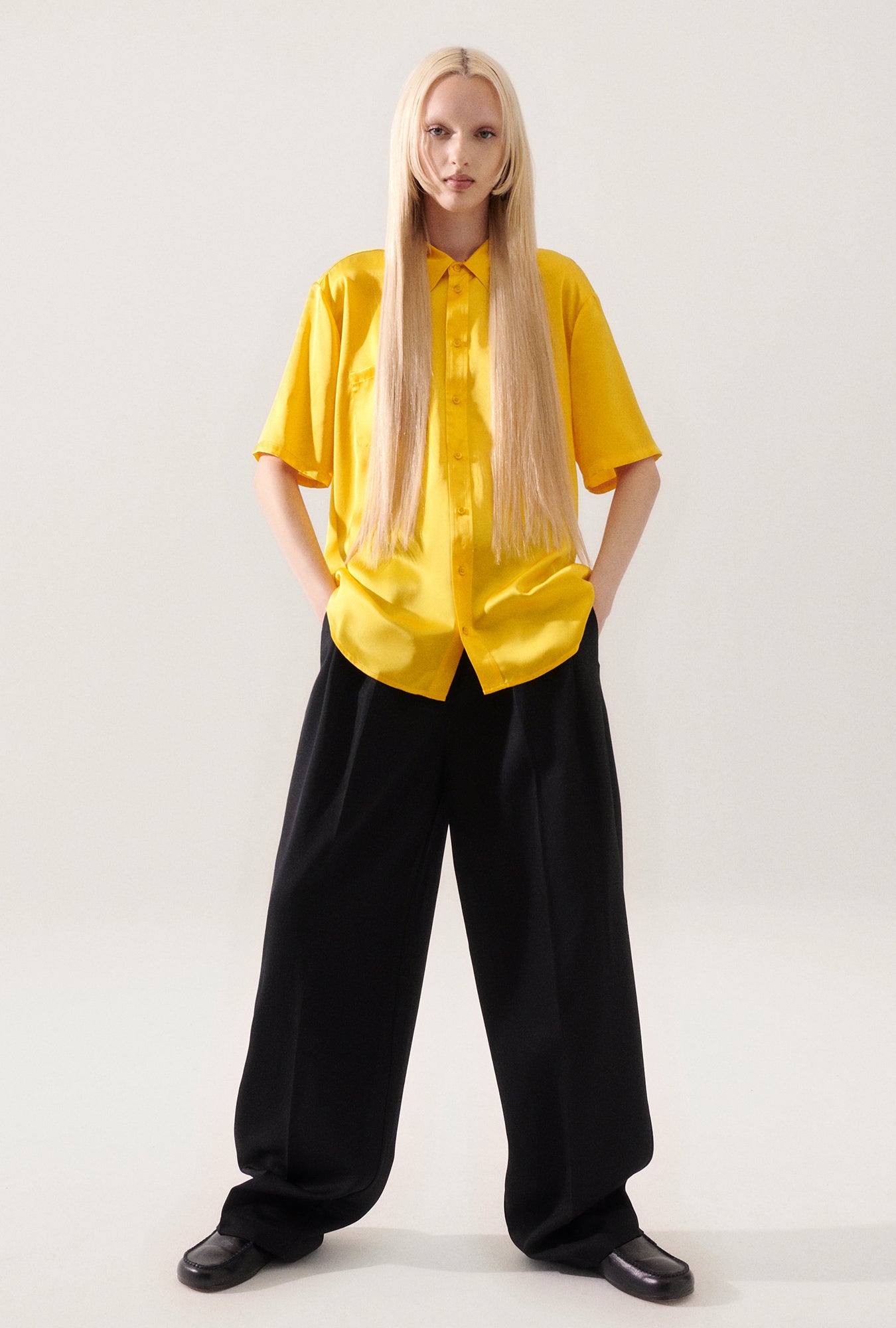 Short Sleeve Boyfriend Shirt Marigold