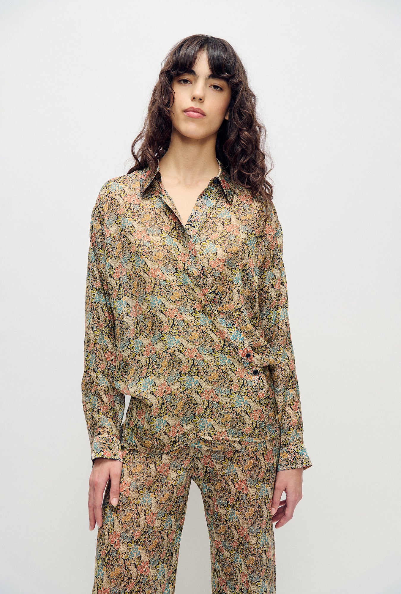 Chiffon Crossover Shirt Sugar Floral