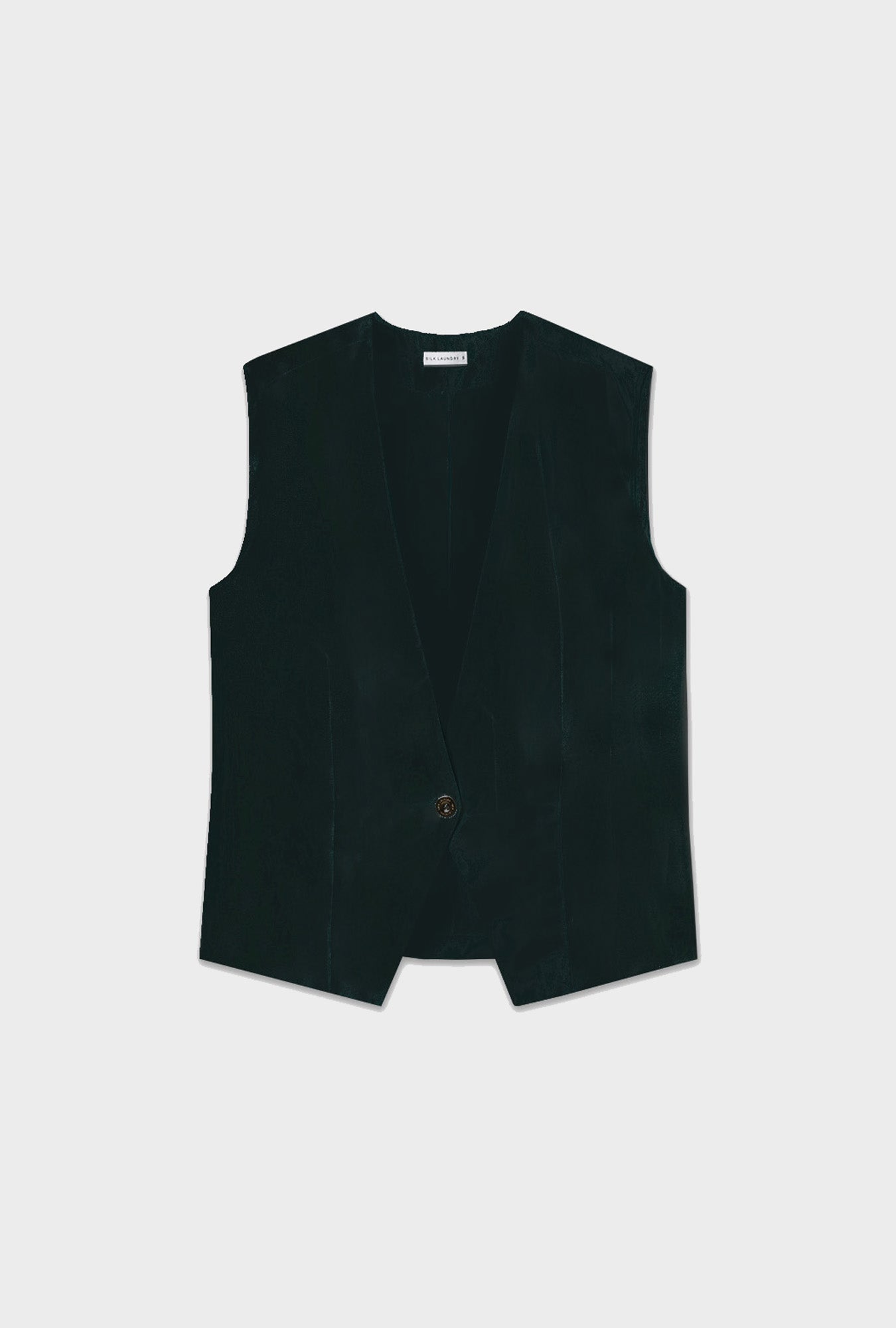 Twill Slouch Vest Black