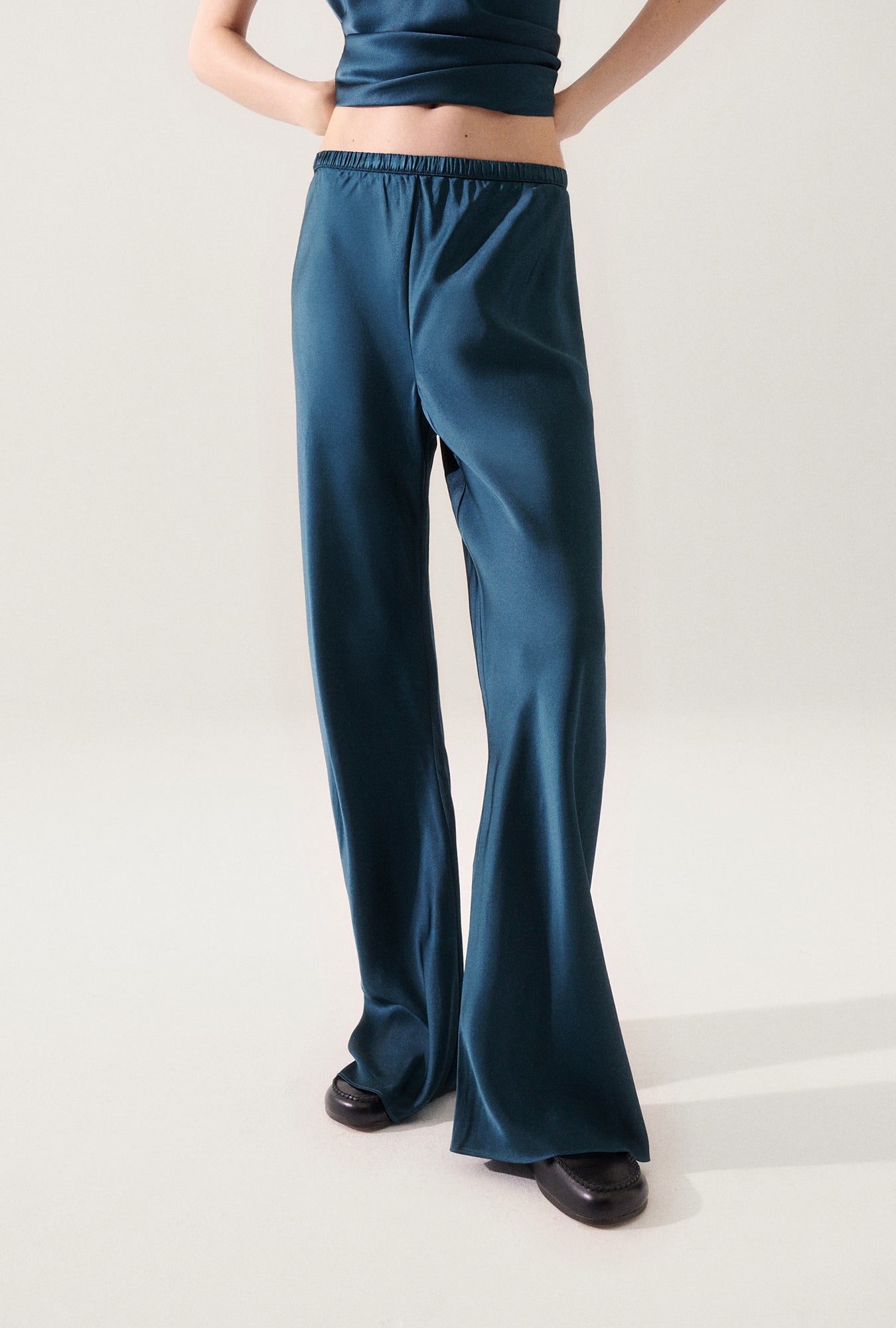 Bias Cut Pants Teal