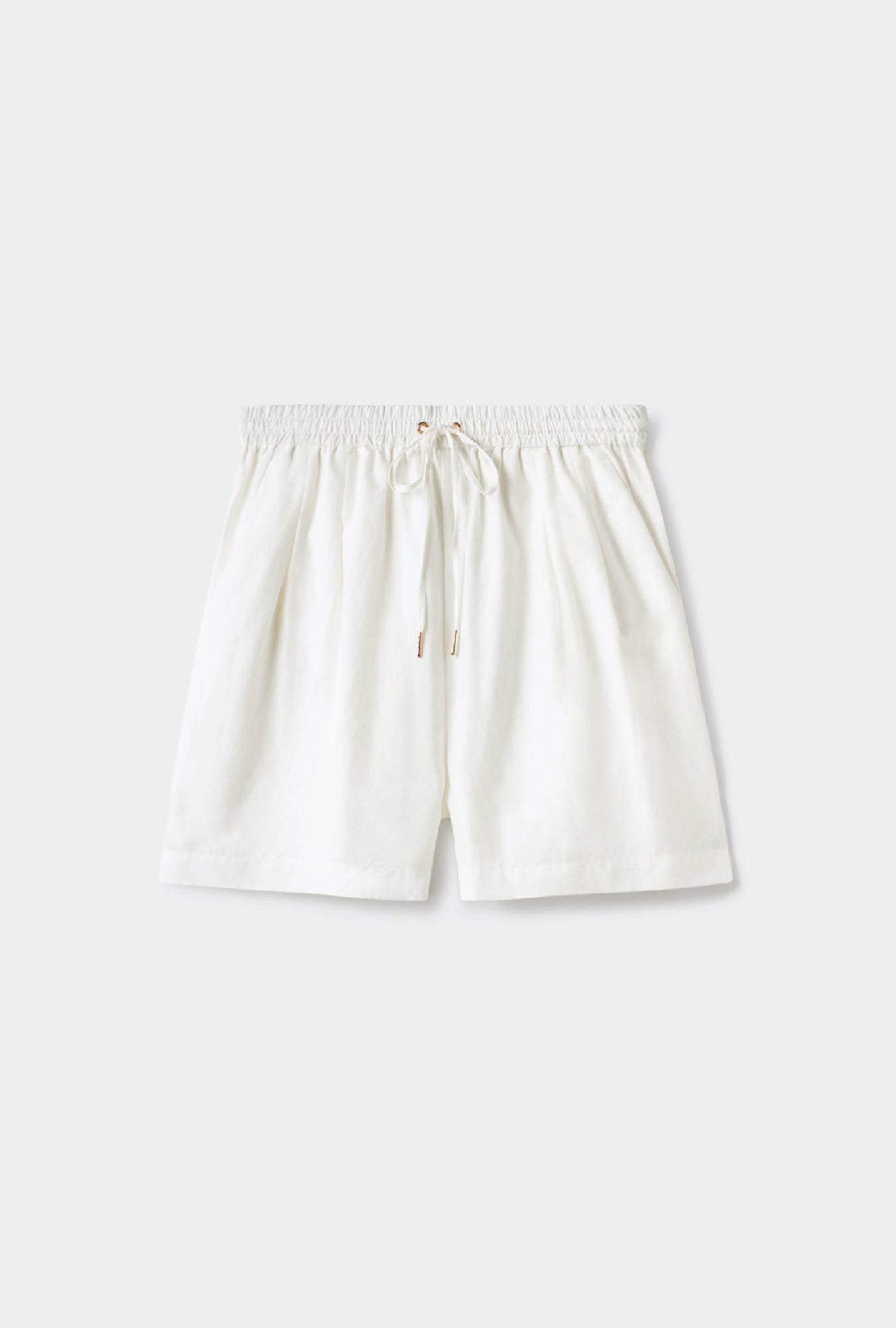 Twill Slouch Shorts White