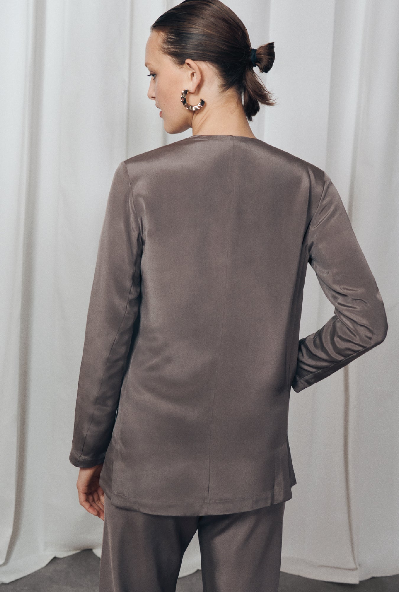 CDC COLLARLESS BLAZER CINDER