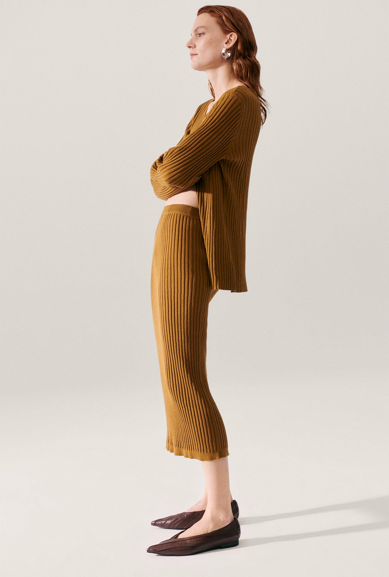Ribbed Straight Skirt Drought