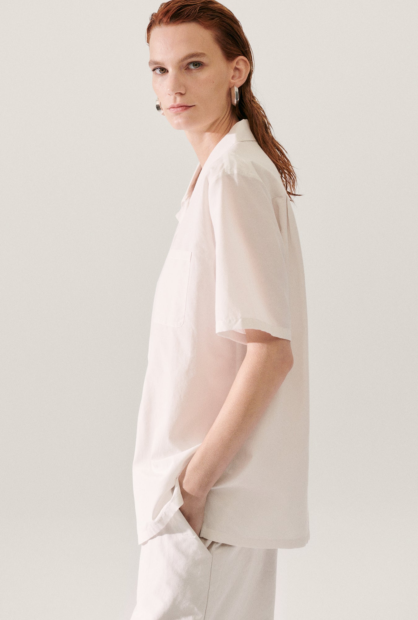 Cotton Silk Camp Shirt Dust