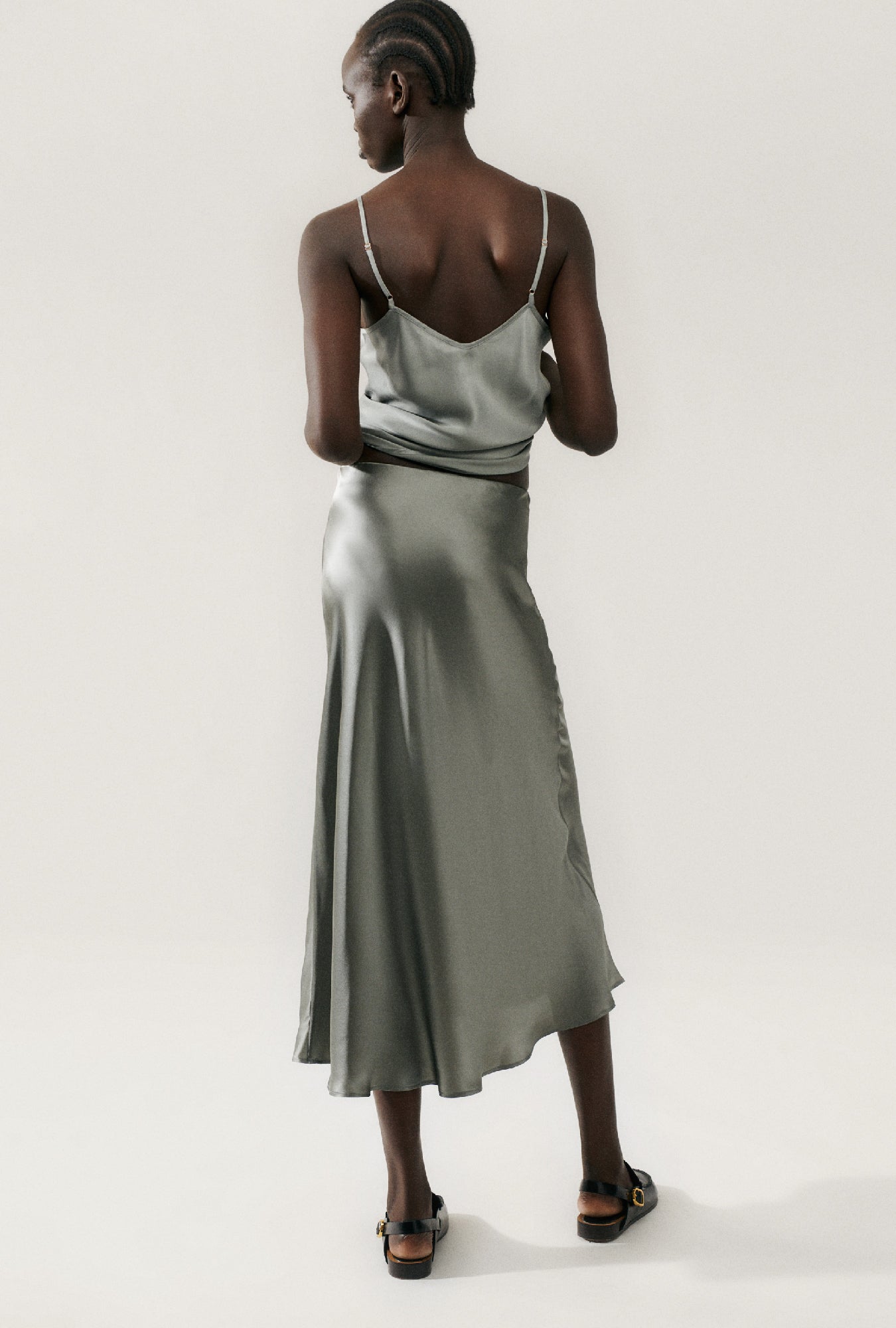 Long Bias Cut Skirt Moon
