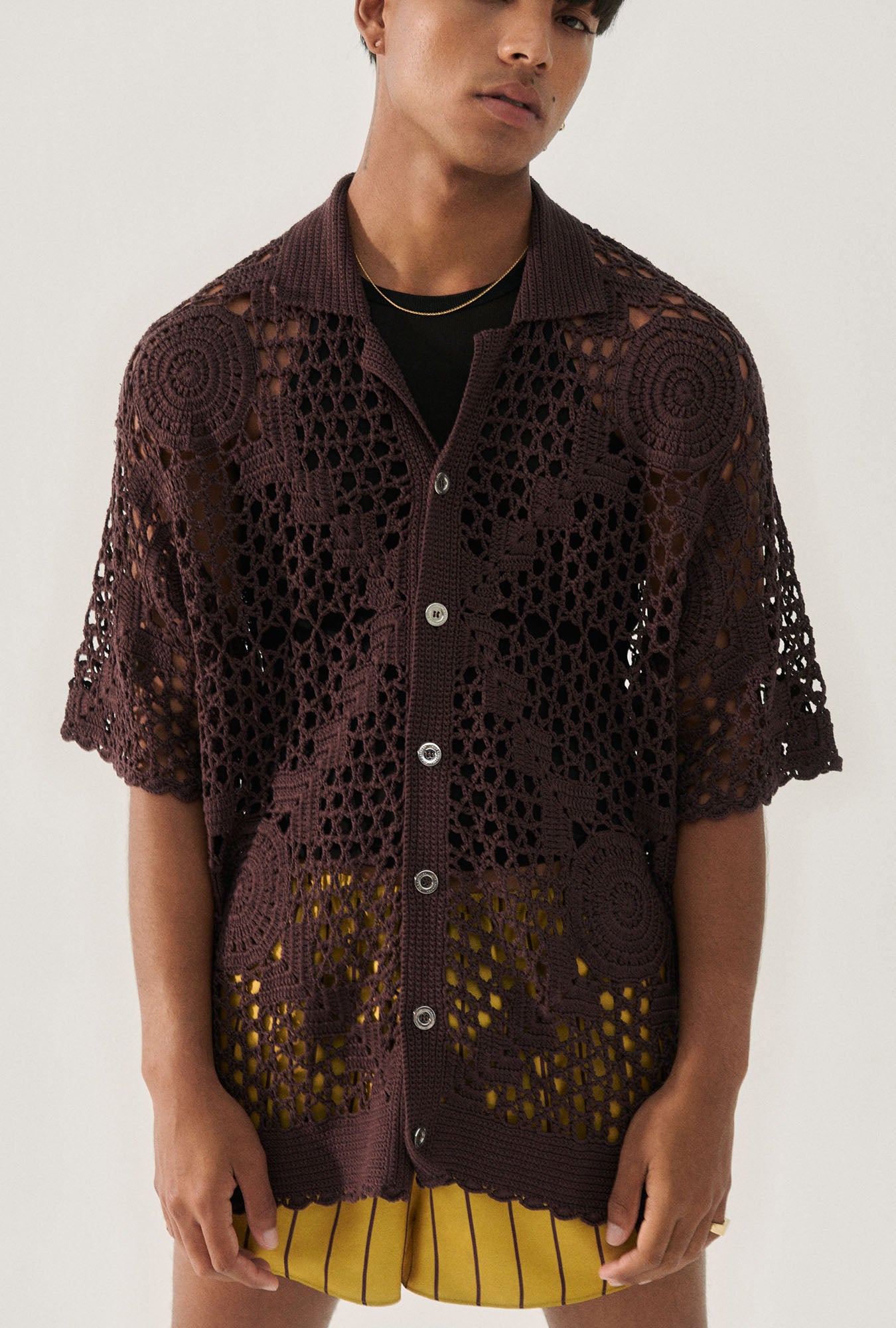 Crochet Grandpa Shirt Cacao