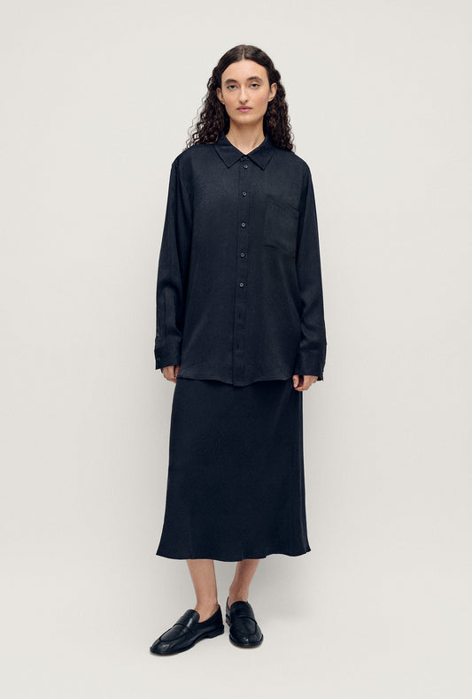 Boyfriend Shirt Coral Jacquard