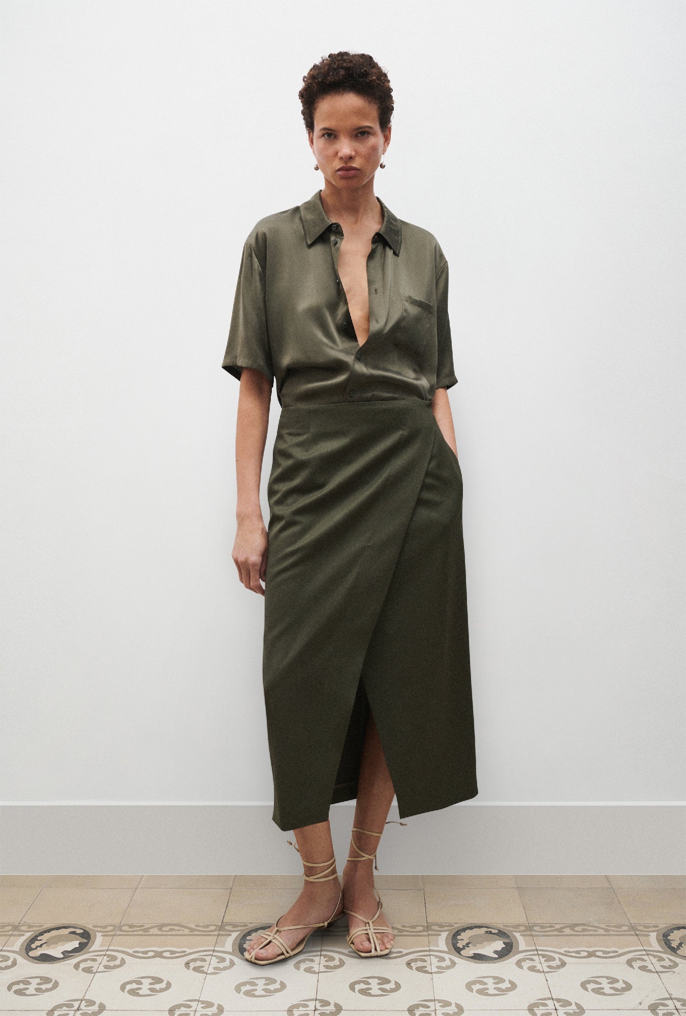 Short Sleeve Boyfriend Shirt Pine