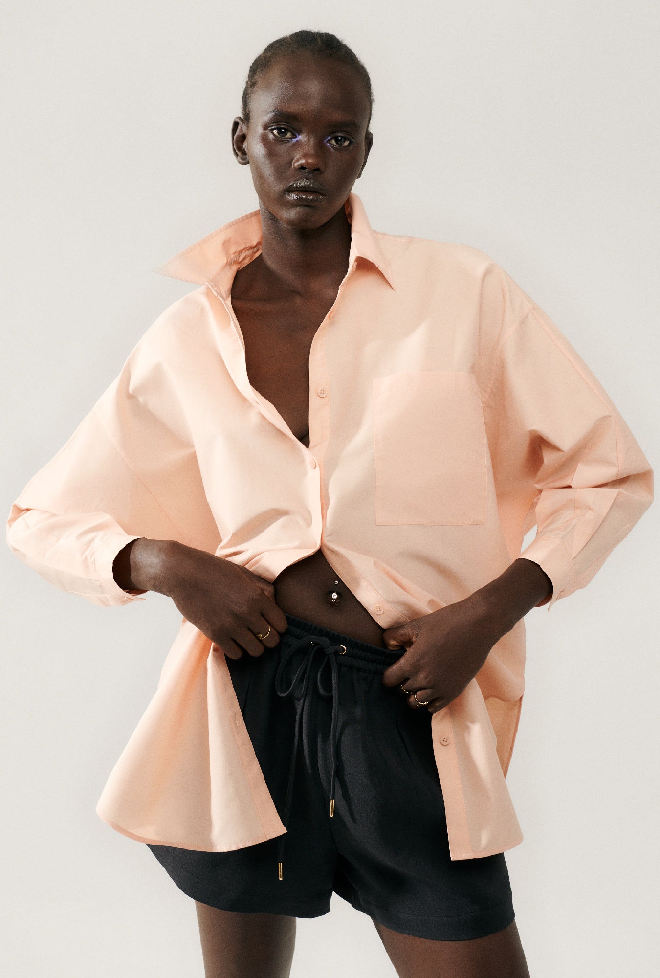 Cotton Silk Round Shirt Daybreak