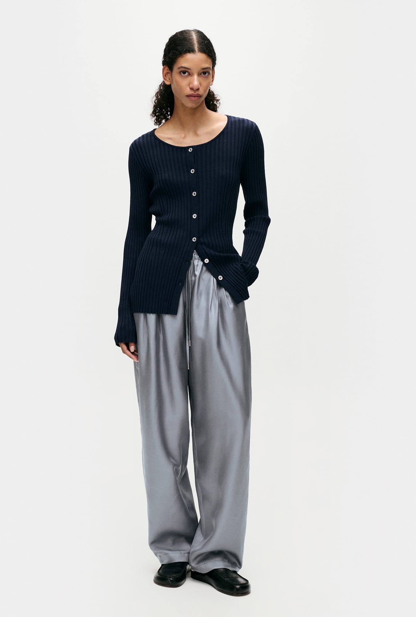 Ribbed Kia Cardigan Midnight