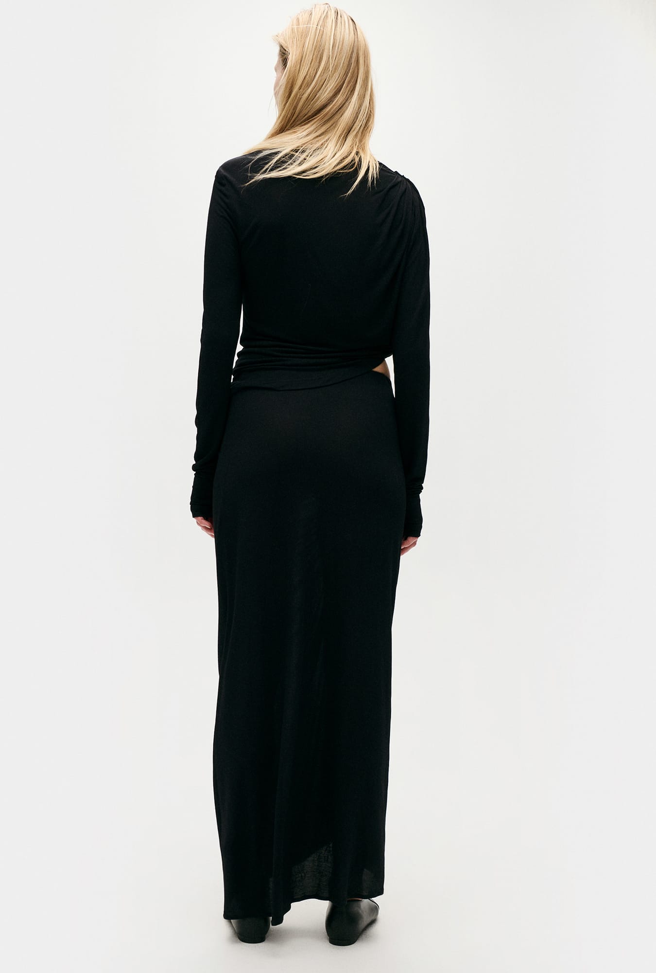 Jersey Modal Drape Top Black
