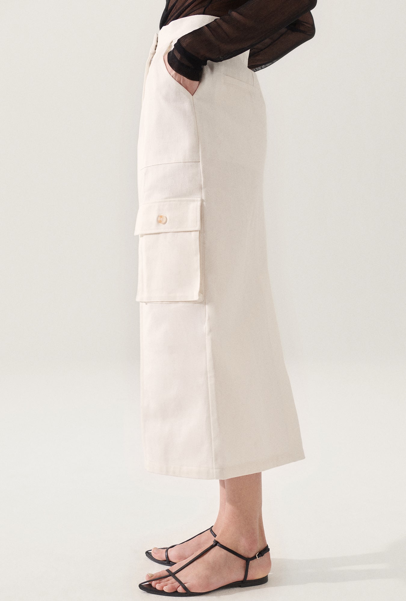 Canvas Cargo Skirt Natural