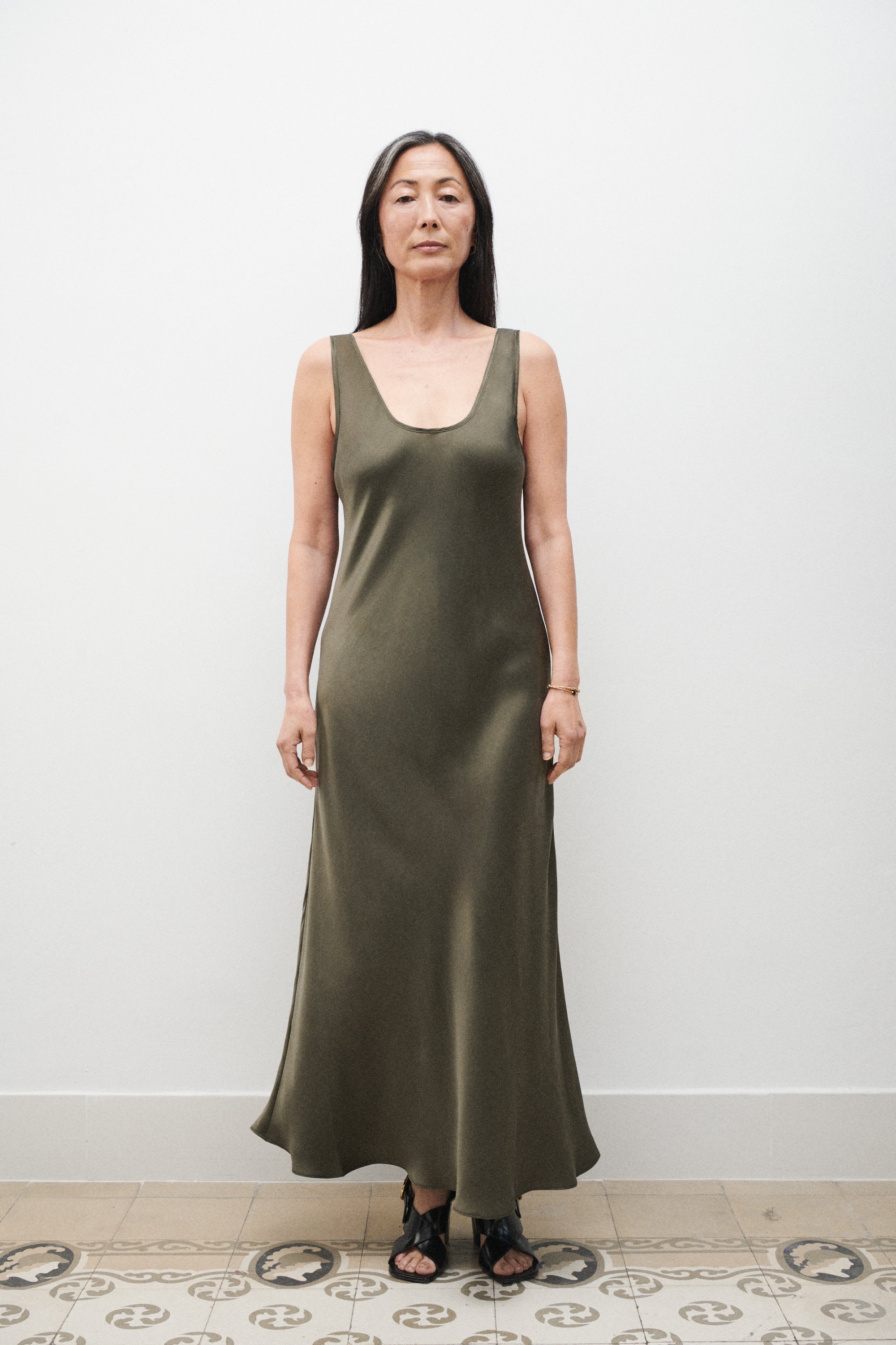 Scoop Neck Dress Pine